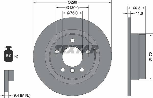 Диск гальмівний (задній) BMW 1 (F20/F21)/ 2 (F22/F23) 11- (290x11) PRO