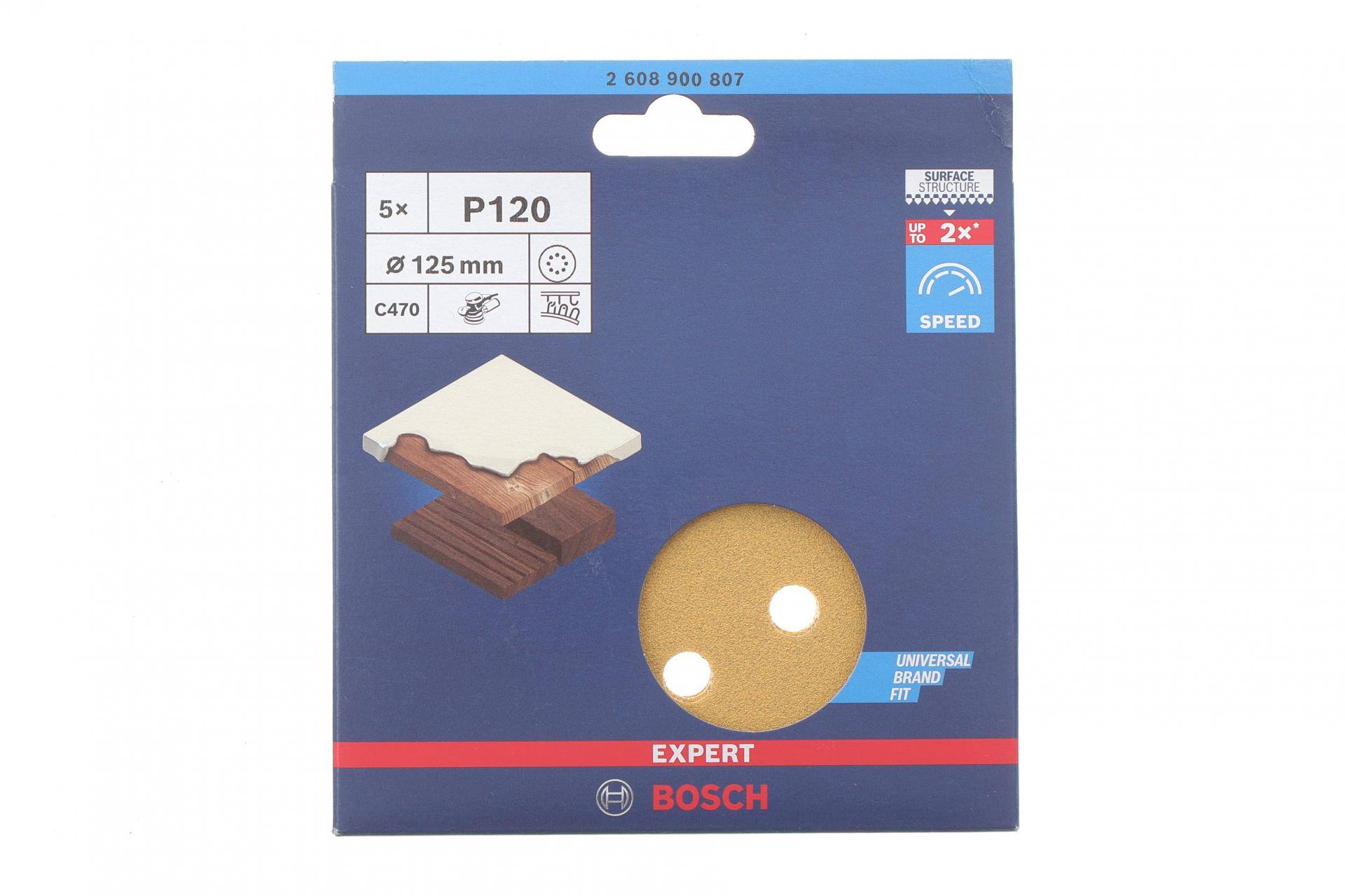 Шліфувальний папір EXPERT P120 Ø125 мм (5шт)