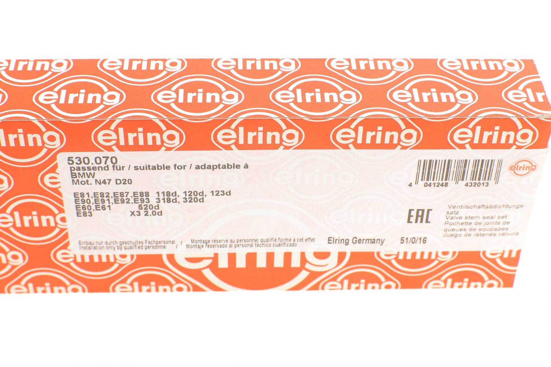 Сальник клапана (впуск/випуск) BMW 3 (F30/G20/G80)/5 (F10/G30/G90)/7 (G11/G12) 10- (к-кт 16шт) N47