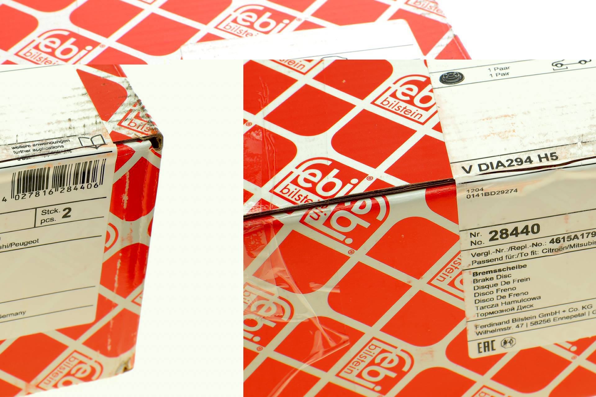 Диск гальмівний (передній) Mitsubishi Outlander 03-/ Citroen C-Crosser 07- (294x24)