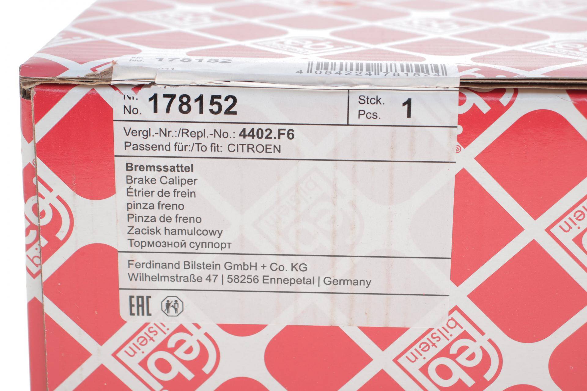 Супорт гальмівний (задній) (R) Citroen Berlingo/Peugeot Partner1.6HDi 08- (d=38mm)