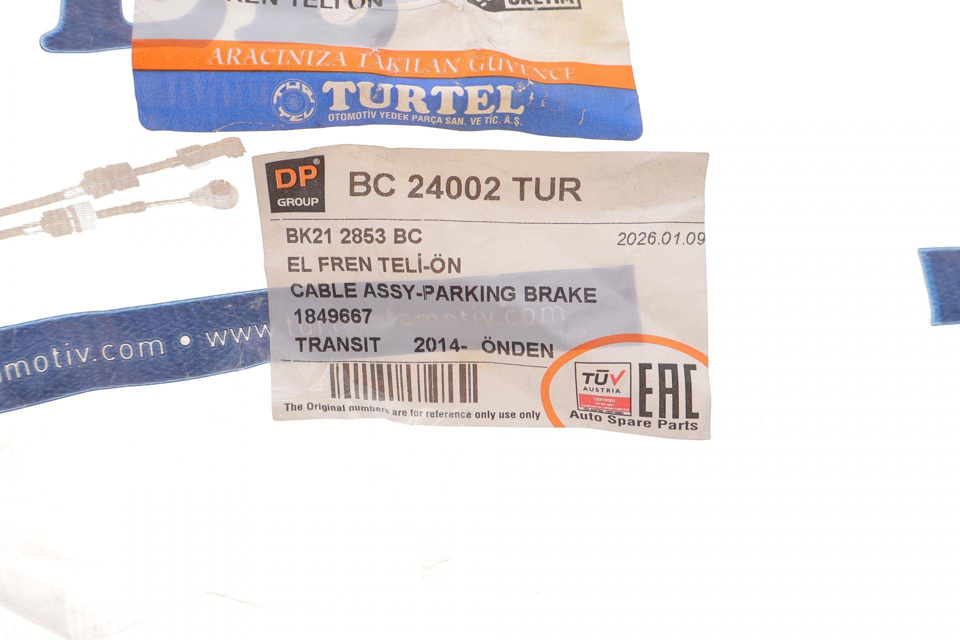 Трос ручника (передній) Ford Transit 2.0/2.2 TDCi 12- (896/630mm)