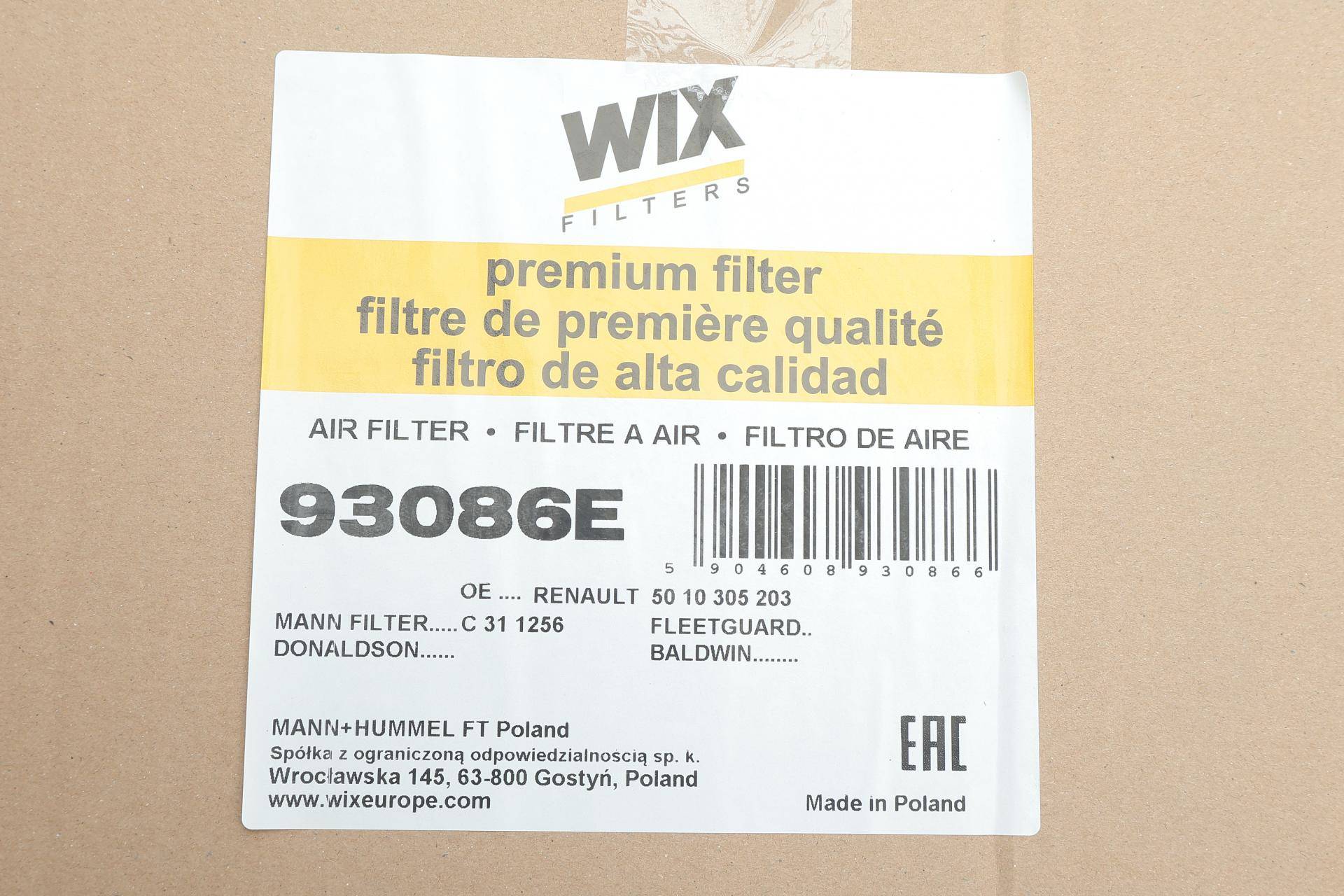 Фільтр повітряний Renault Agora/C/G/Maxter/R/Tracer 87-