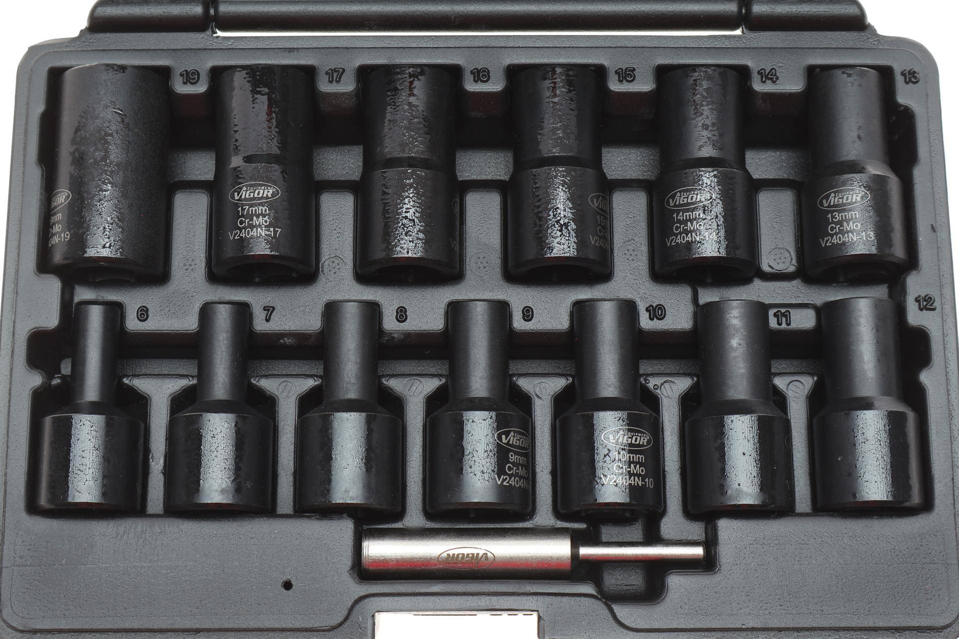 Набір головок для викручування скруглених болтів і гайок (з гвинтовою канавкою) (14шт)