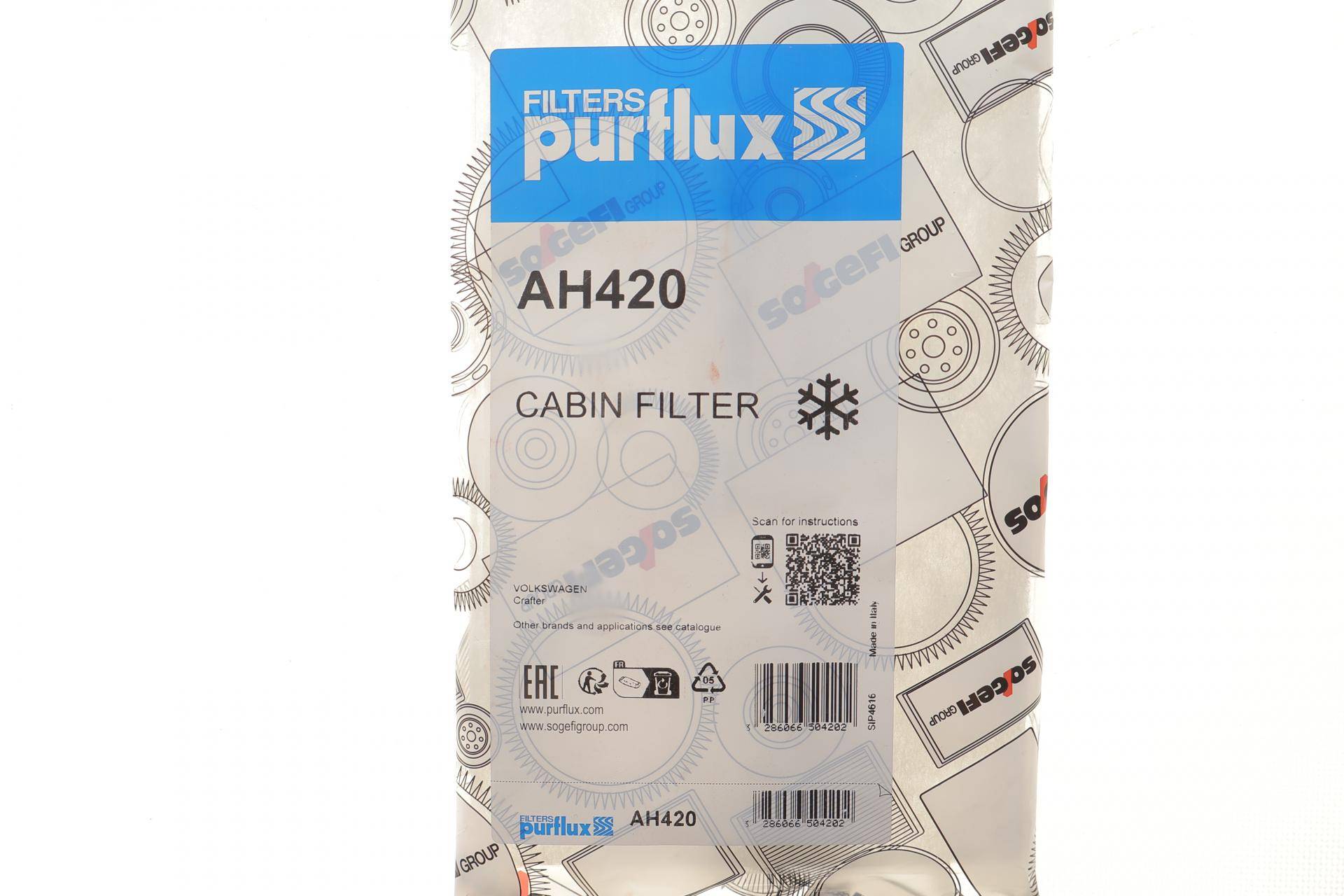 Фільтр салону MB Sprinter/VW Crafter 06- (верхній кондиціонер BEHR)