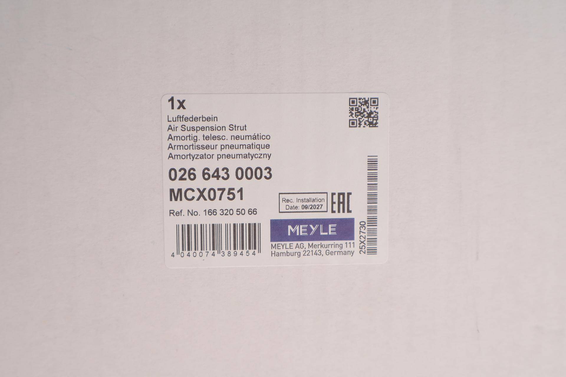 Амортизатор (передній) (R) MB GL-class (X166) 12-15 (пневмо) (без ADS)