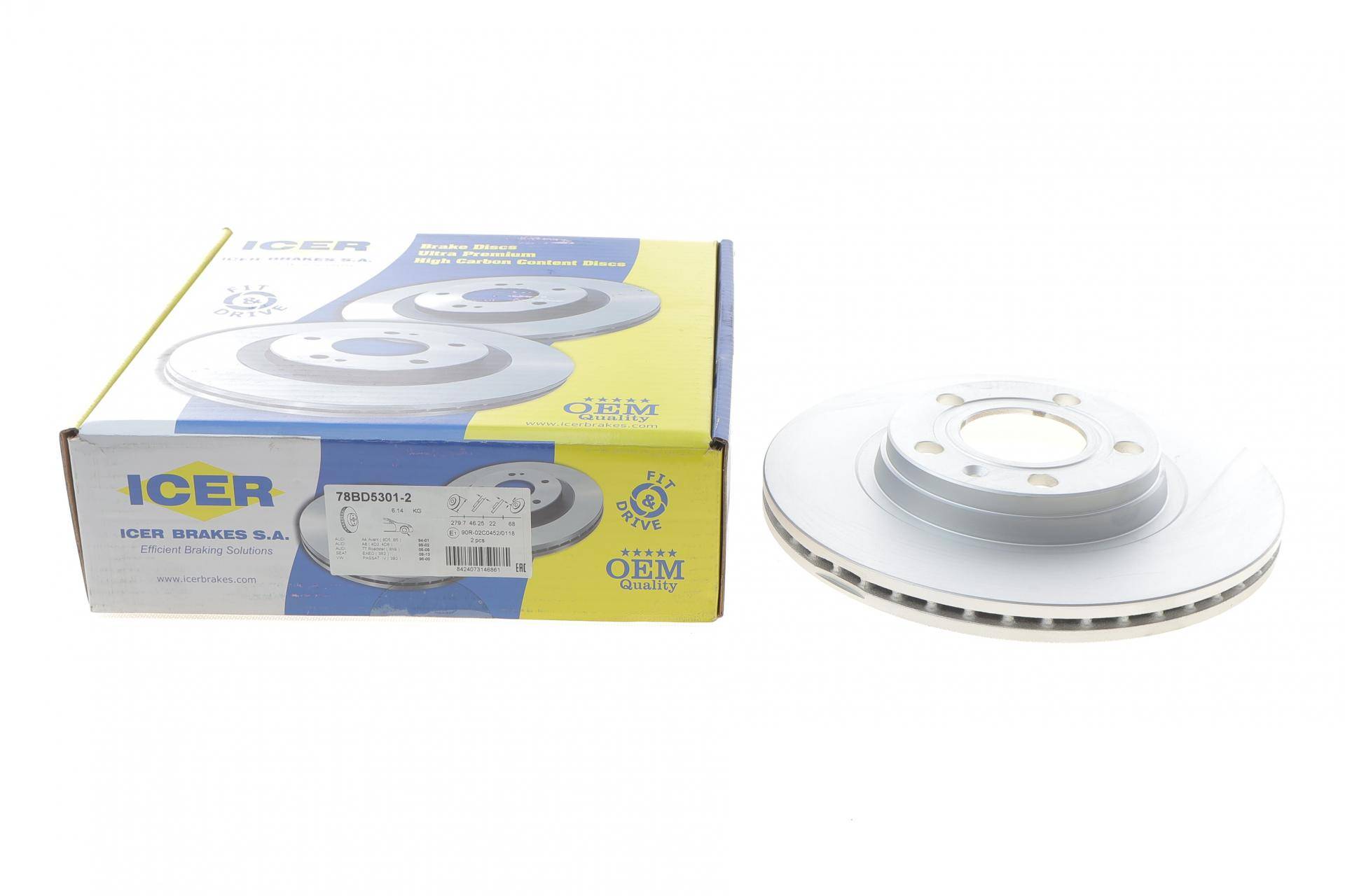 Диск гальмівний (передній) Audi A4/A8 94-09/Seat Exeo 08-/VW Passat B5 96-01 (280x22) (з покр)(вент.)