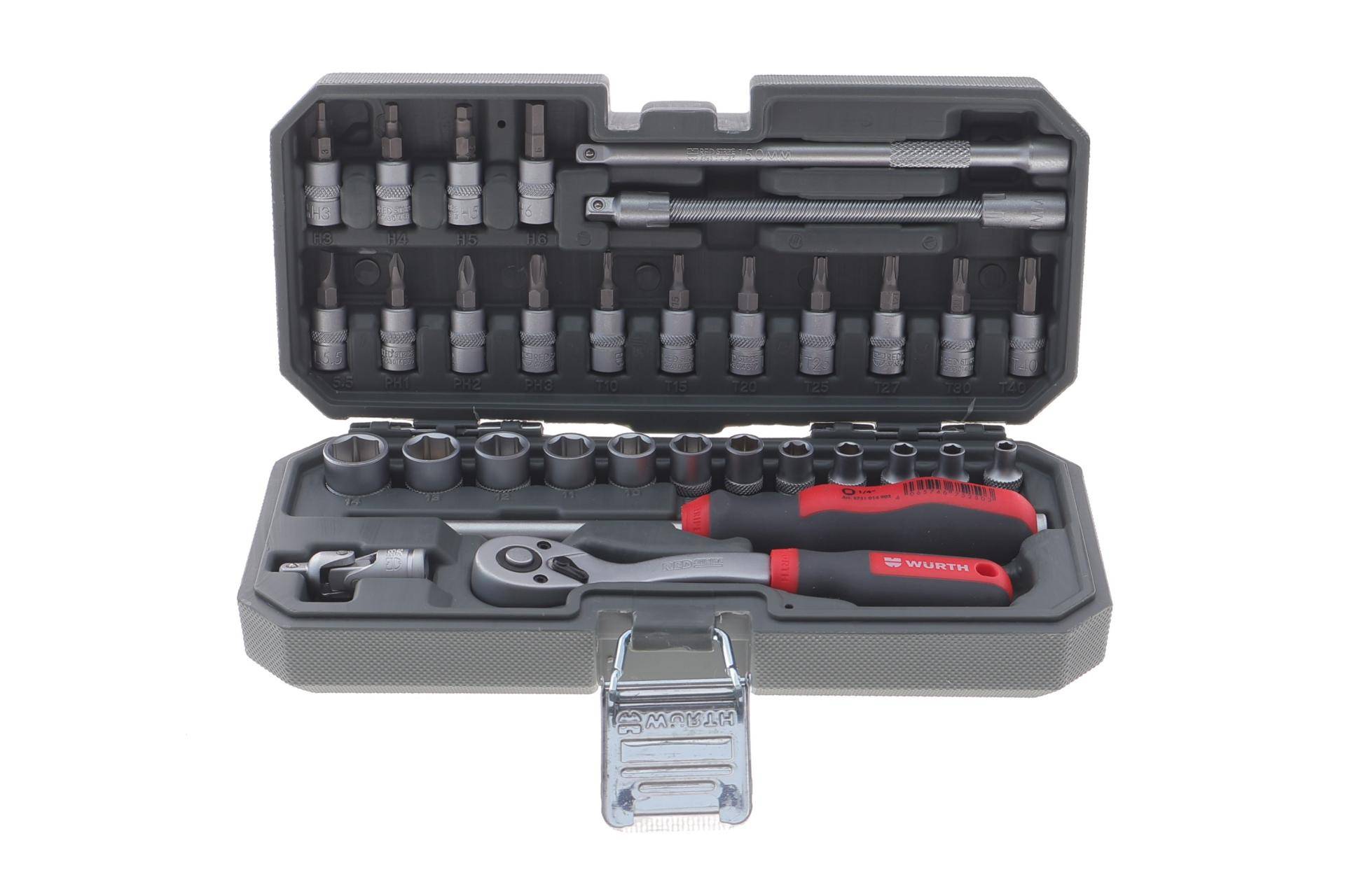 Набір головок торцевих з тріскачкою 1/4" 32 од.