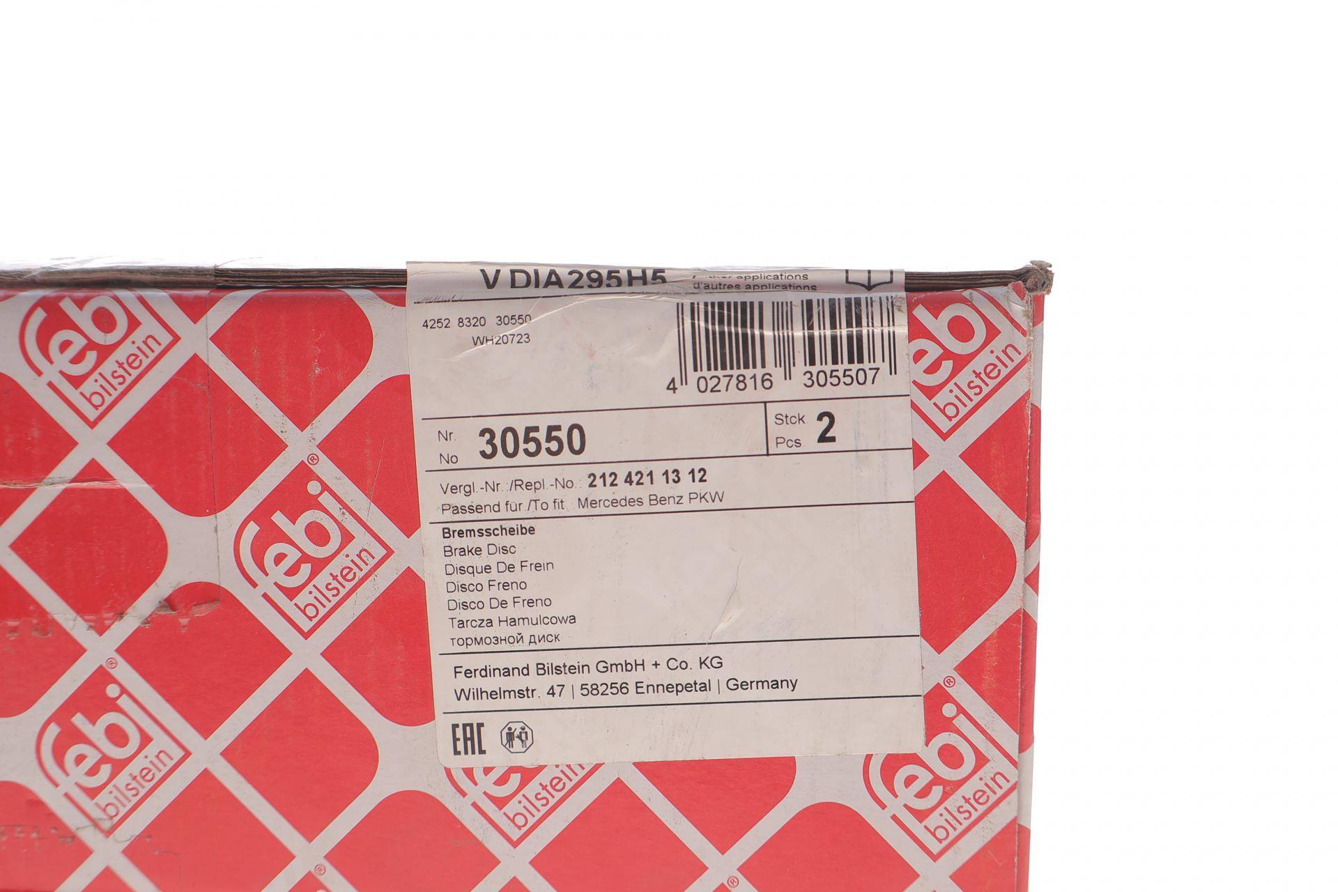 Диск гальмівний (передній) MB E-class (W211/W212/S211/S212) 02-09 (295x28)