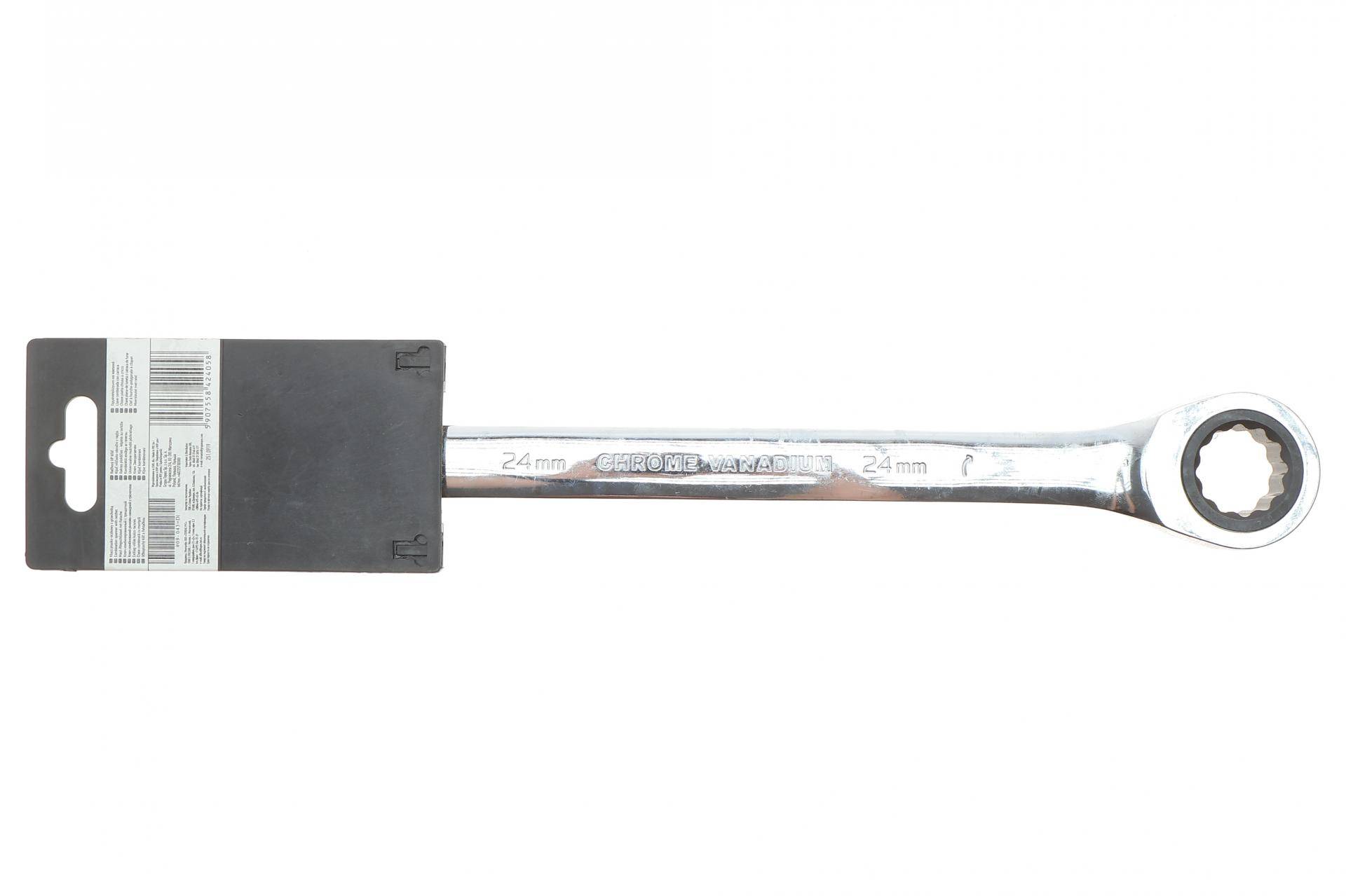 Ключ ріжково-накидний з тріскачкою 24 мм 72 зуб. L-390 мм