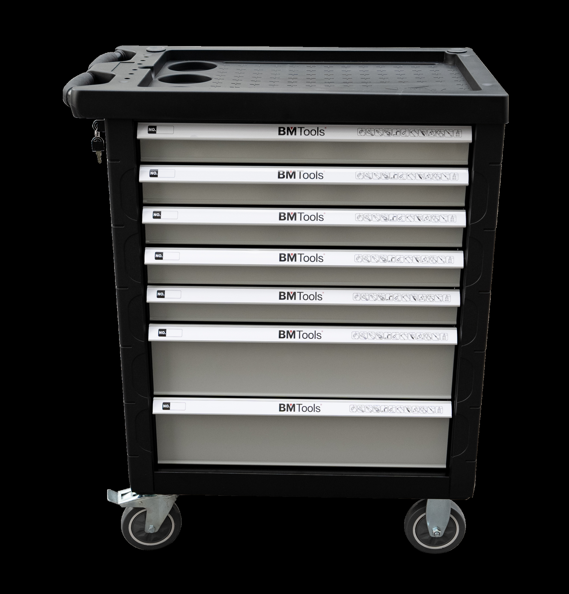 Візок з інструментами 7 секцій 172 од. (сірий)