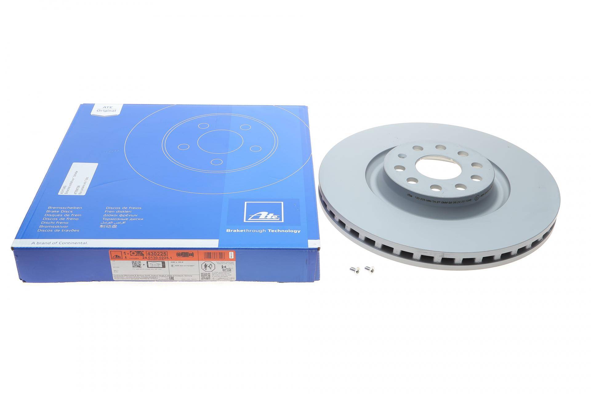 Диск гальмівний (передній) Audi A3/Skoda Octavia/VW Golf 13-/Passat 08- (340x30) (з покриттям) (вент.)