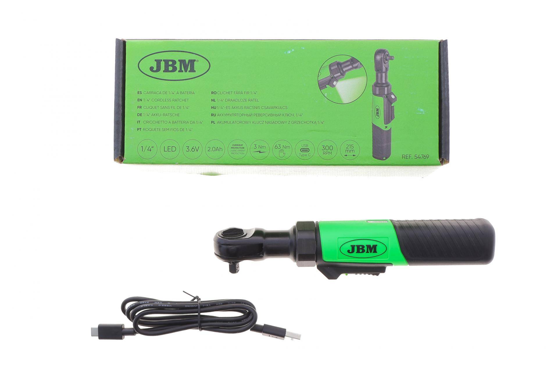 Тріскачка акумуляторна 1/4" 3 Нм 3.6 В