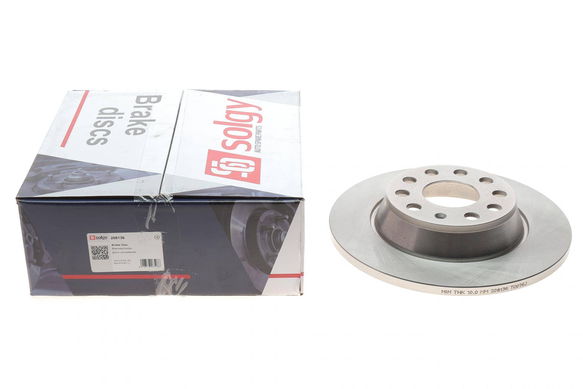 Диск гальмівний (задній) Audi A3/Skoda Octavia/Superb/VW Golf/Passat 03- (282x12)