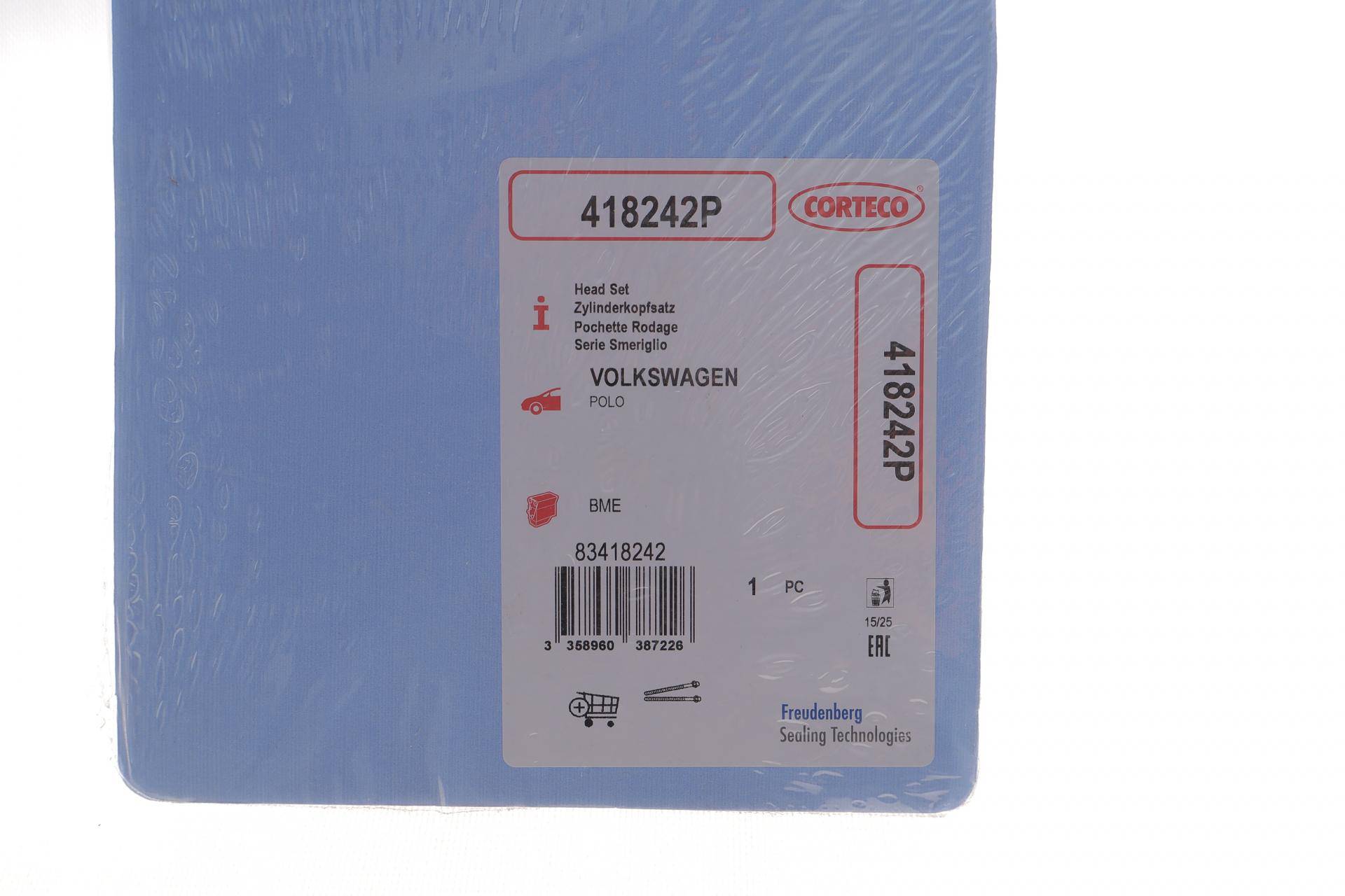 Комплект прокладок (верхній) Skoda Fabia/Rapid 1.2 03-