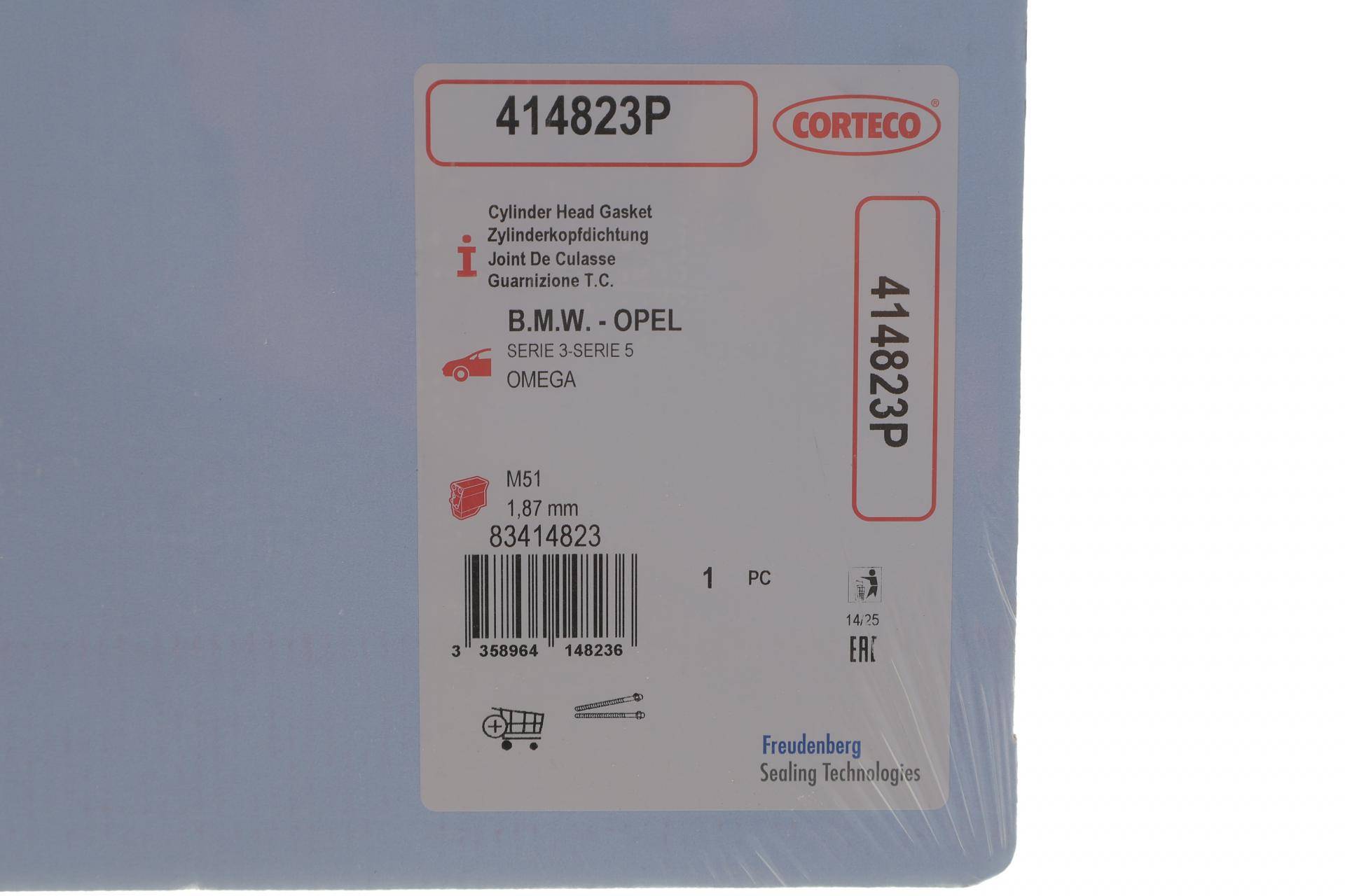 Прокладка ГБЦ BMW 3 (E36)/5 (E34/E39/7 (E38) M51 D25/Opel Omega B 2.5 TD 91-03 (3 мітки) (1.87mm) Ø80,00mm