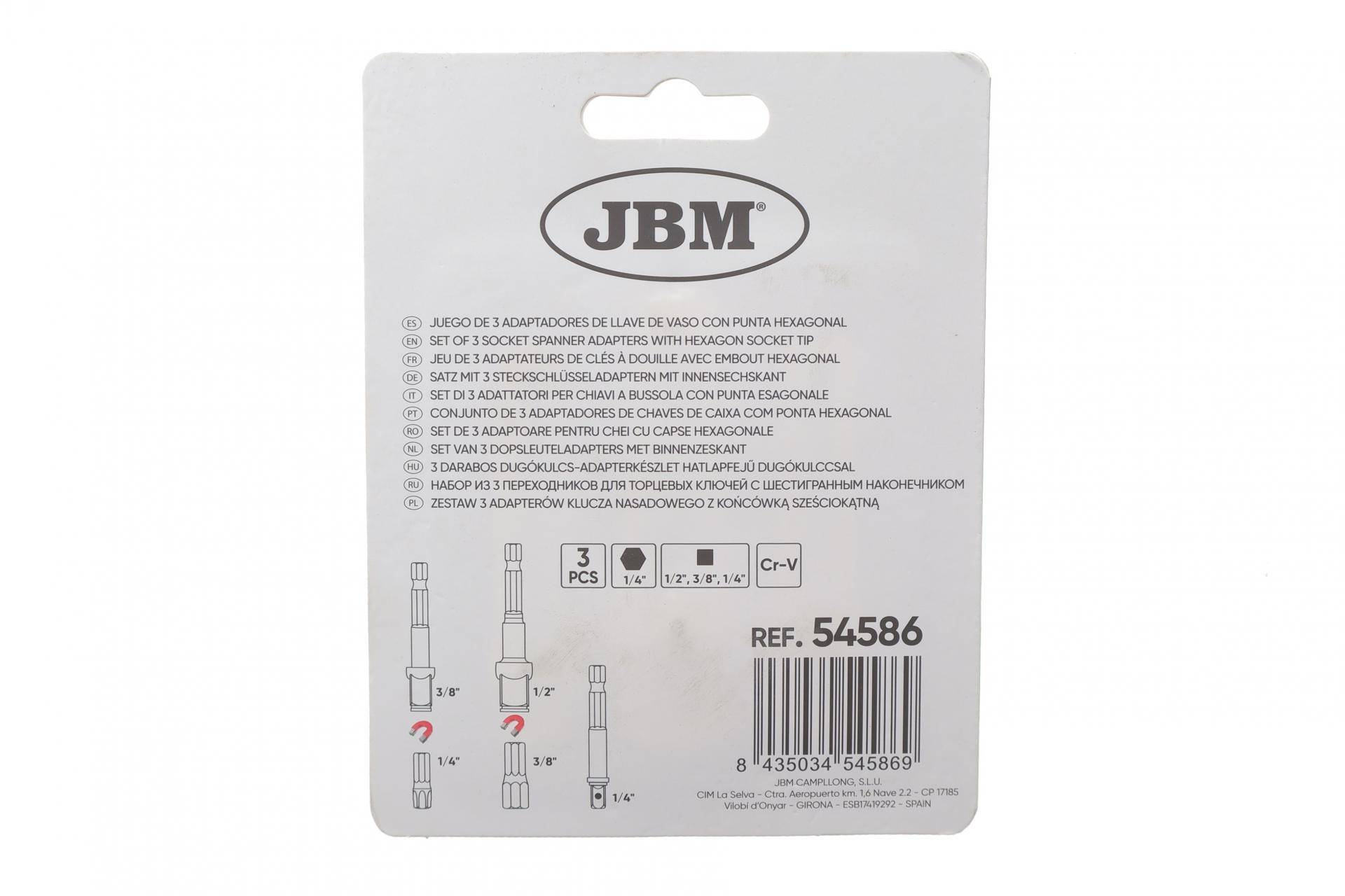 Набір перехідників 1/4"-3/8"-1/2" 3 од.