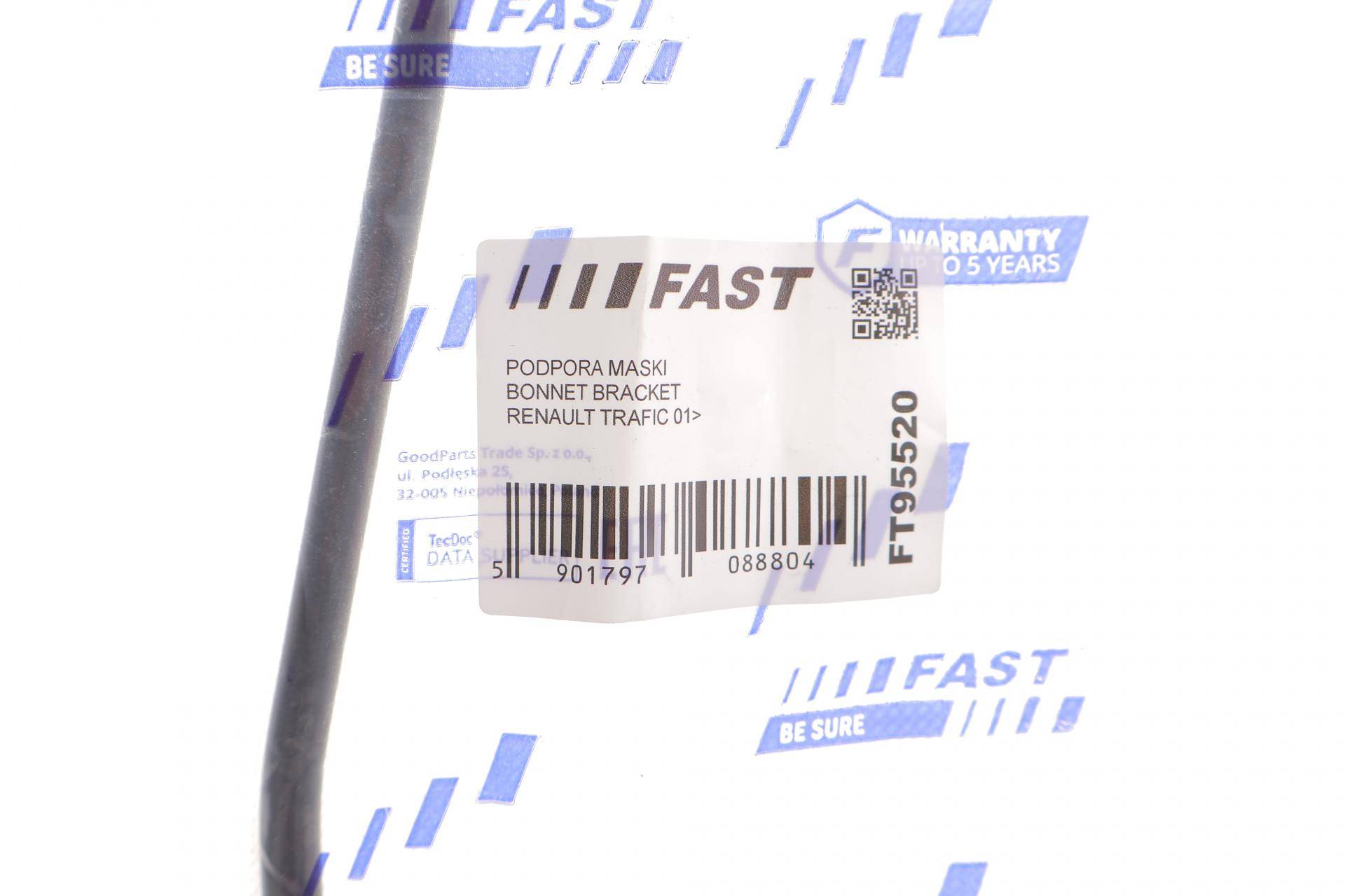 Тримач (упор) капота Renault Trafic 01-