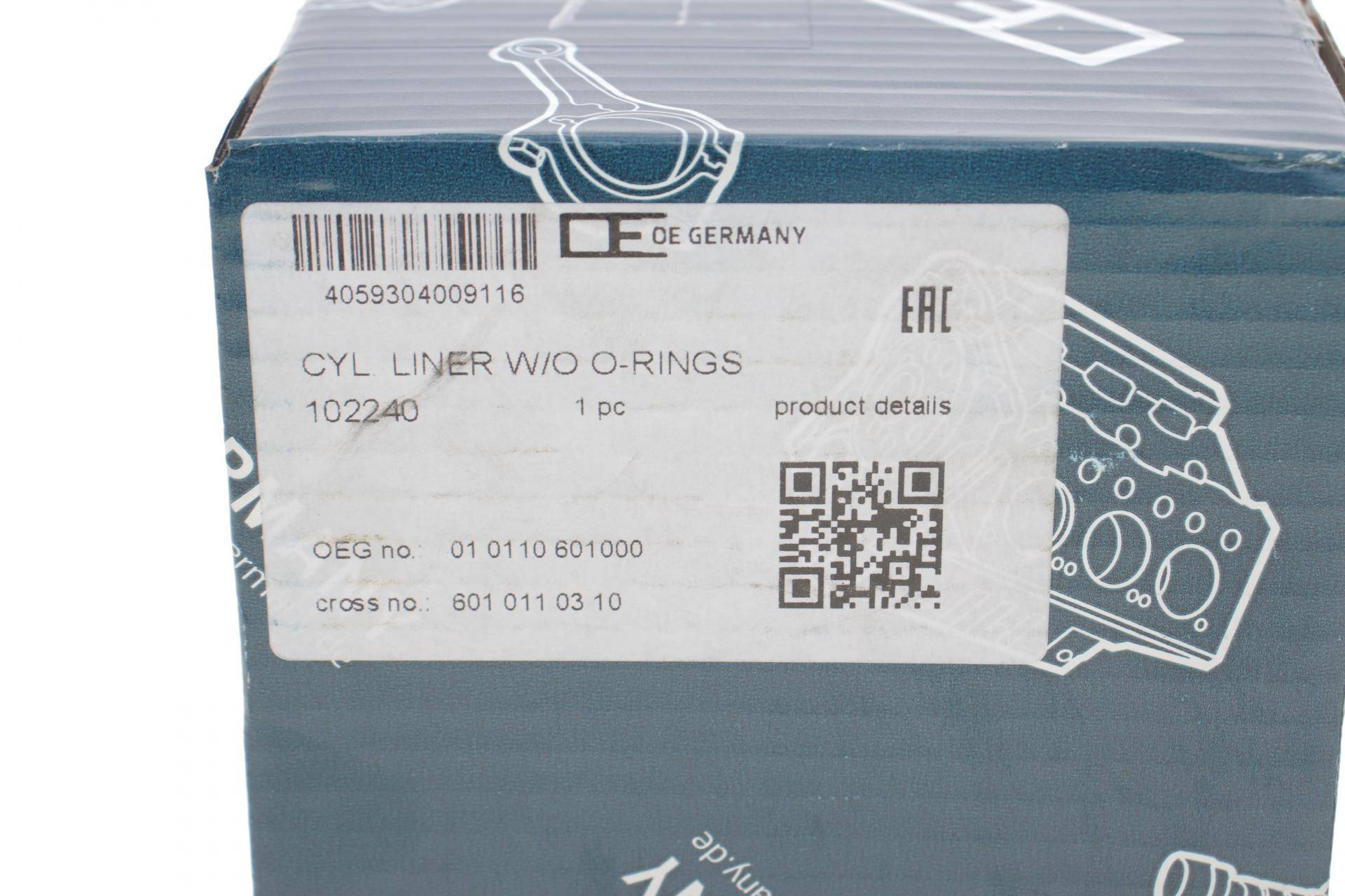 Гільза поршнева MB OM601-603 (d=89mm, D внешн.=91,50mm, D флянця = 94,05mm)