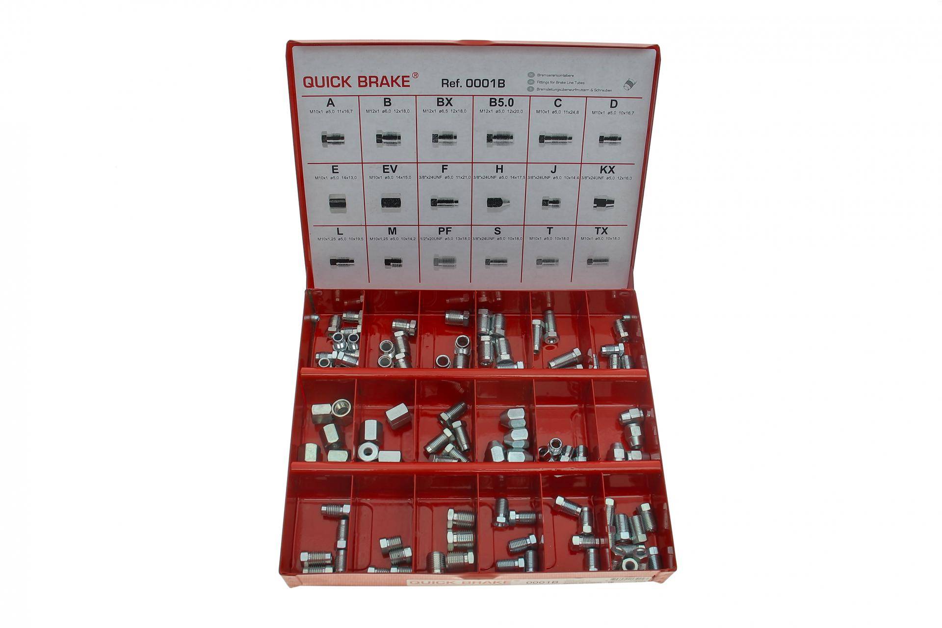 Комплект фітингів і з'єднувачів трубок гальмівних d=5.0-6.5 (К-кт 91 шт.) = 171-0001B