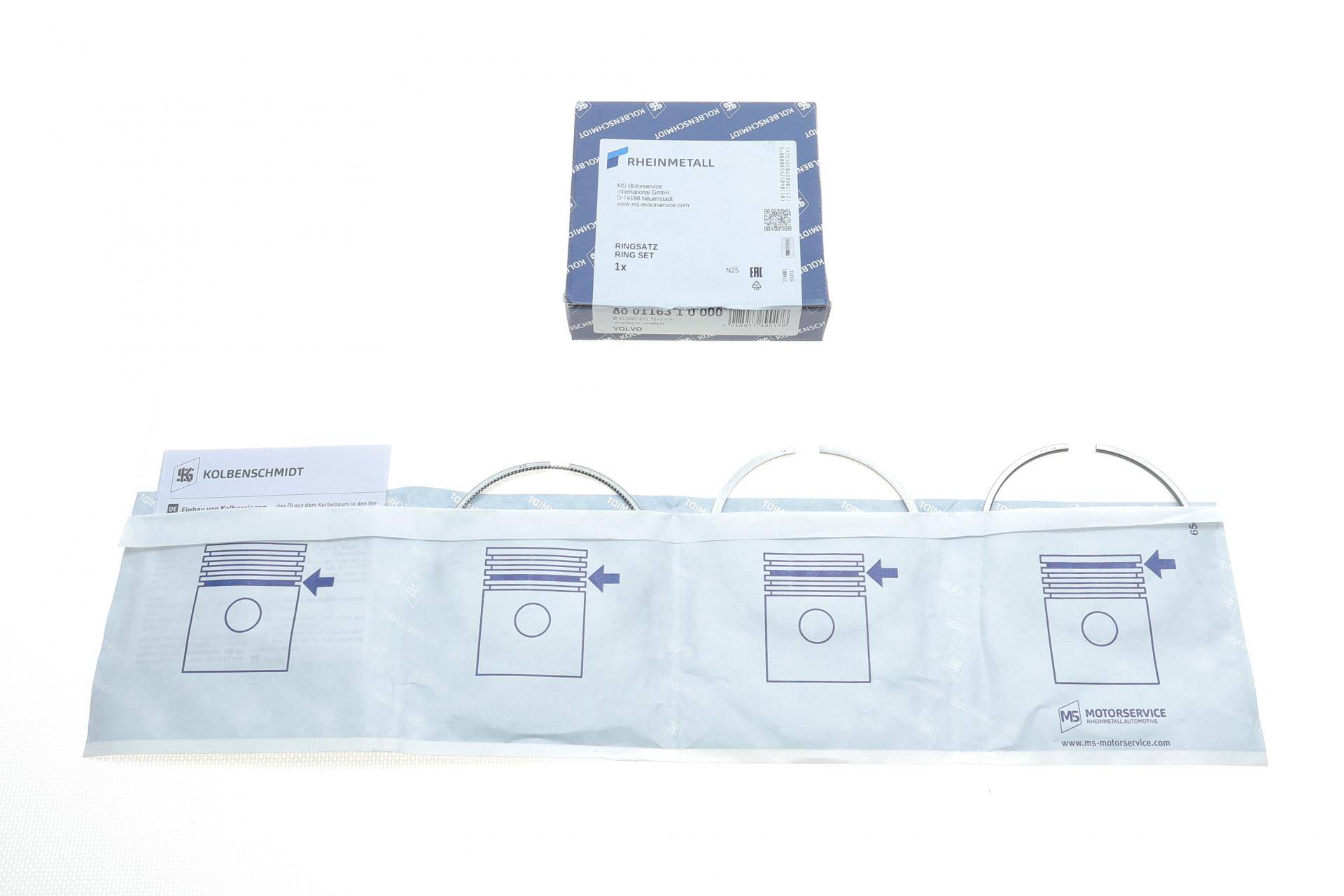 Кільця поршневі Volvo C30/C70/S40/S60/S80/V60/XC60/XC70/XC90 2.4D 01- (81.00mm/STD) (2-1.75-2)