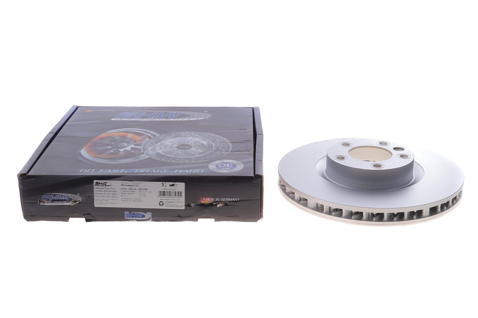 Диск гальмівний (передній) VW Touareg 10-18/Porsche Cayenne 10- (360x36) (L) (з покриттям) (вент)