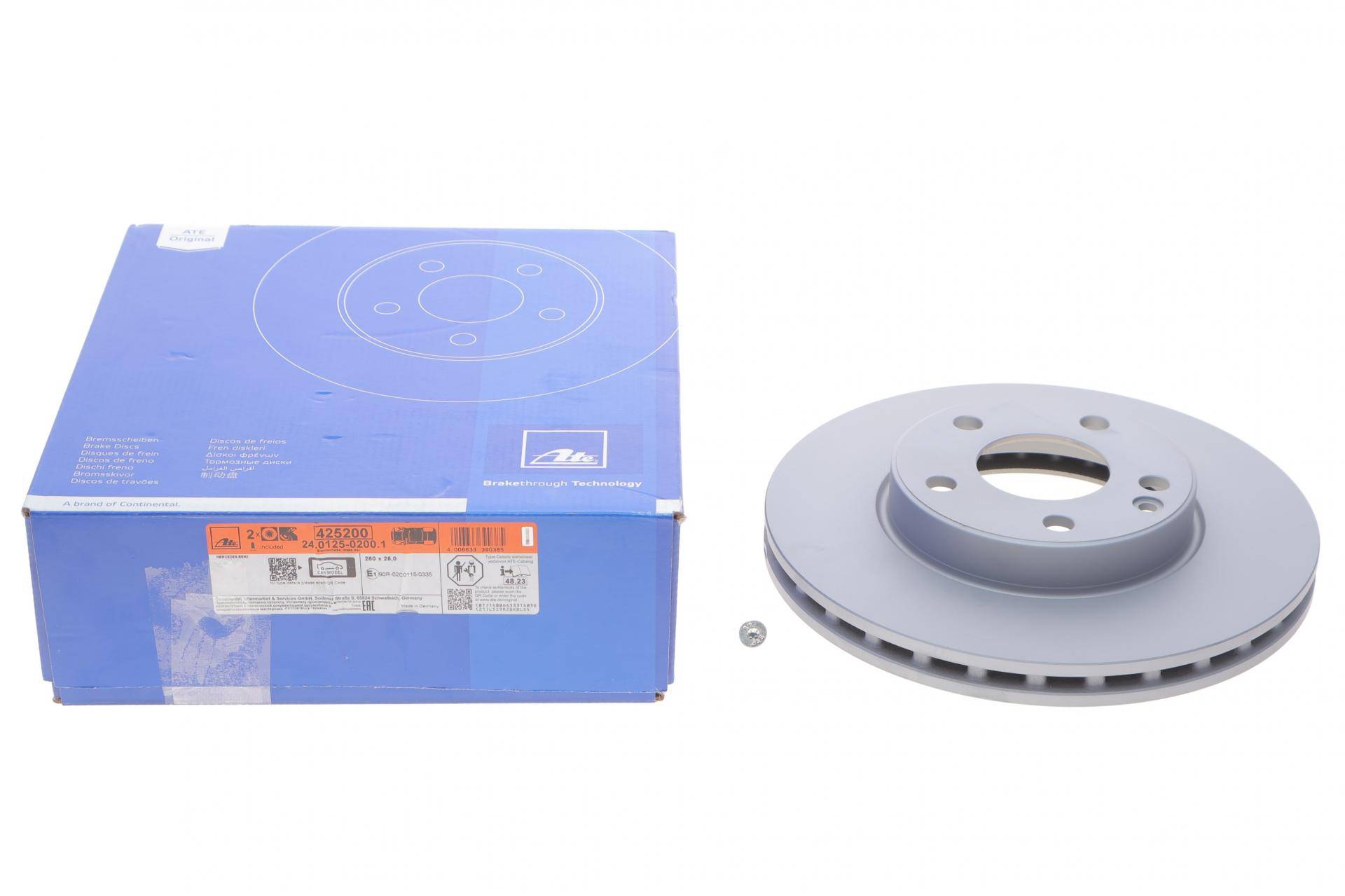 Диск гальмівний (передній) MB A-class (W176)/B-class (W246) 12- (280x25) (вент.)