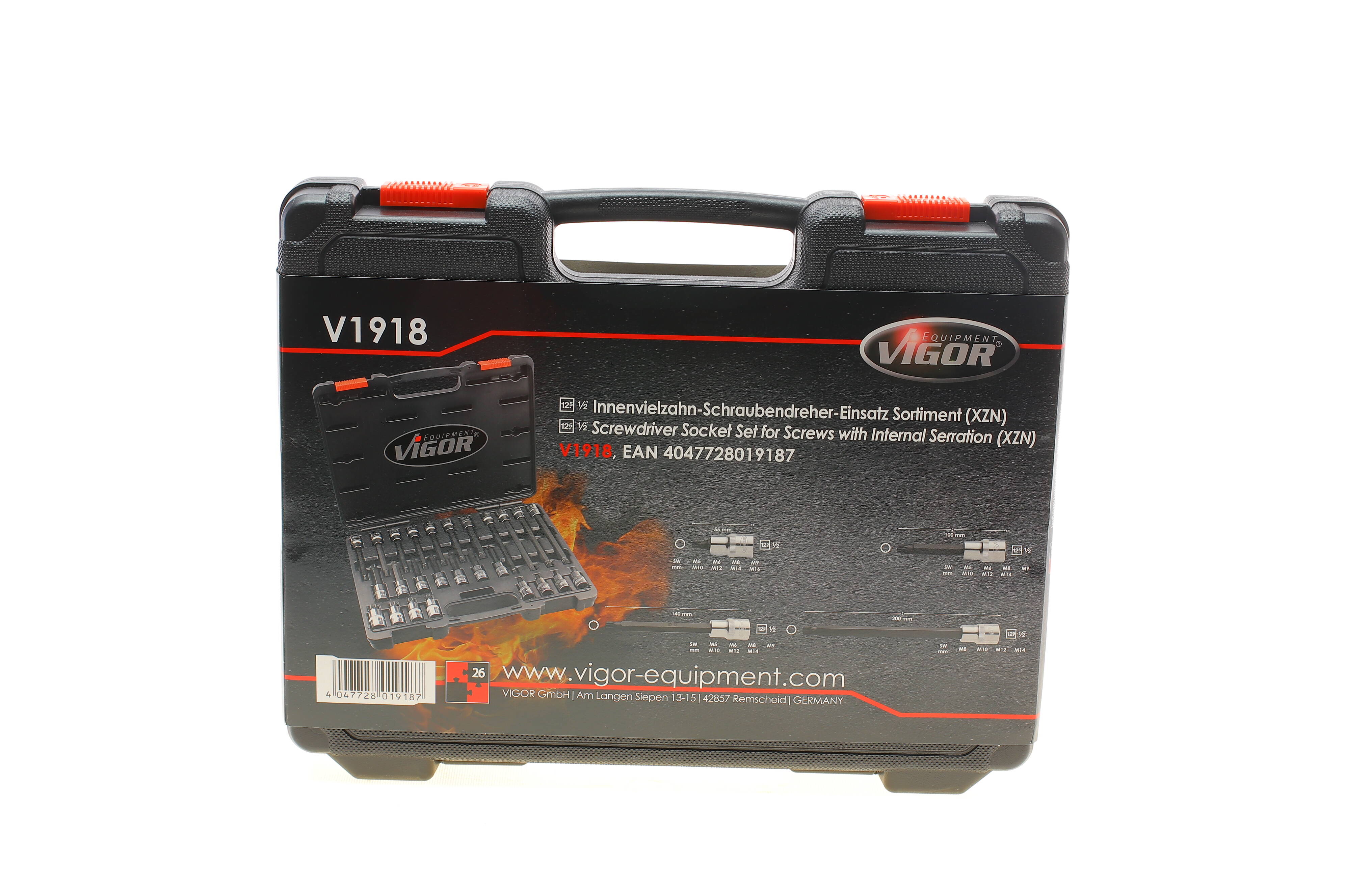 Набір головок 1/2" зі вставками XZN 26 од.