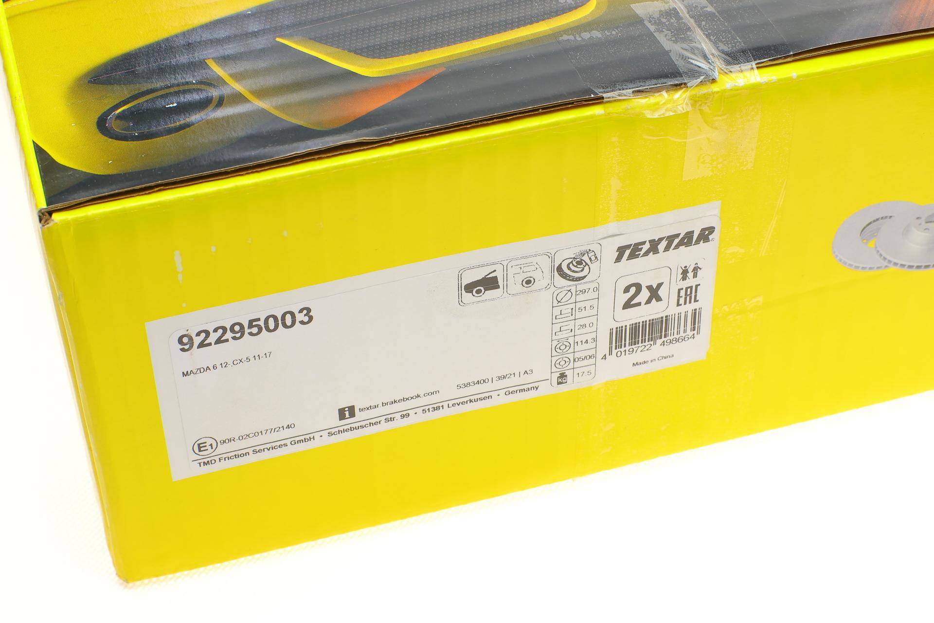 Диск гальмівний (передній) Mazda 6 19- /CX-5 15- (297x28) PRO