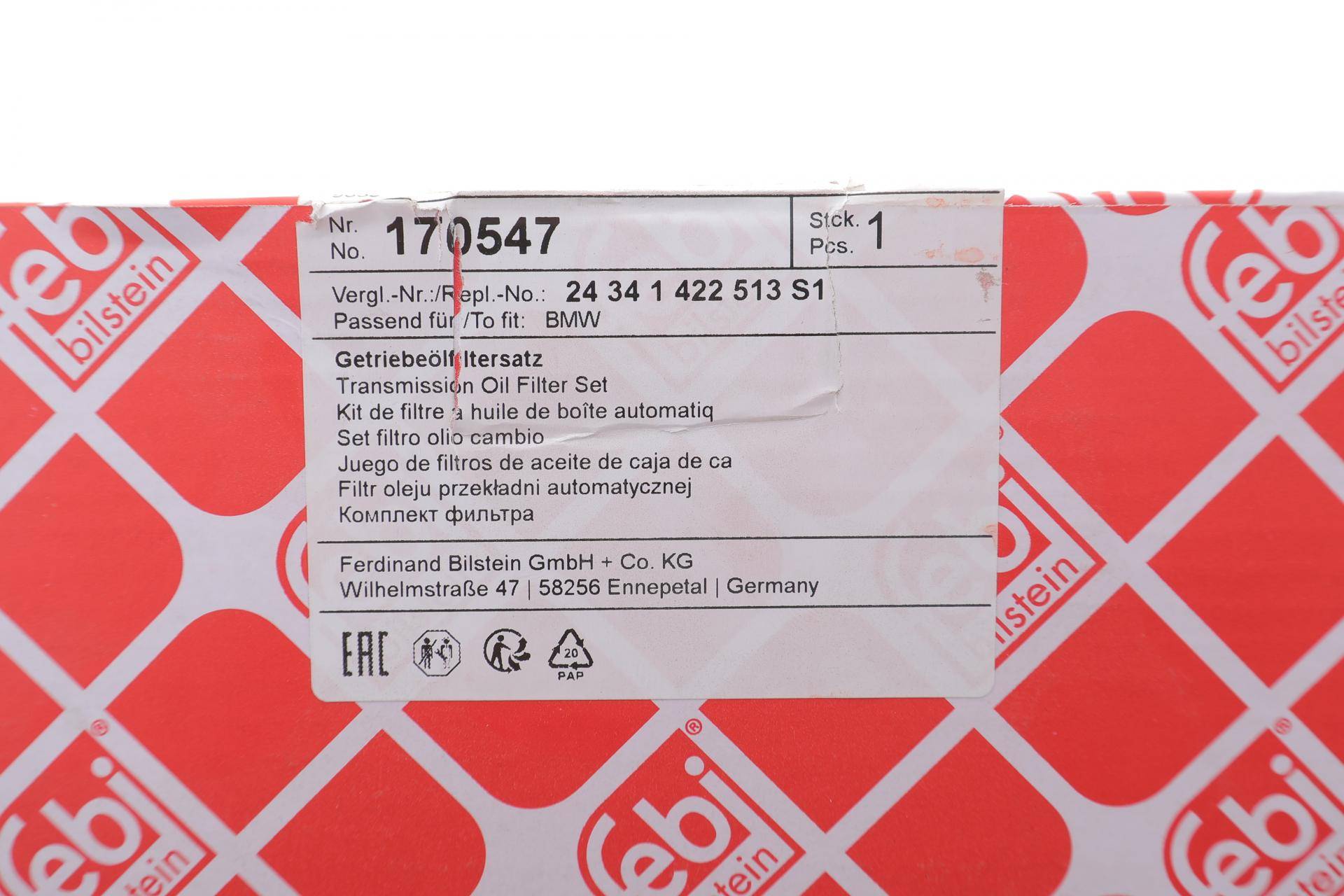 Фільтр АКПП BMW 3 (E36)/5 (E34/E39)/7 (E38) 2.0-3.0 i -03 (з прокладкою)