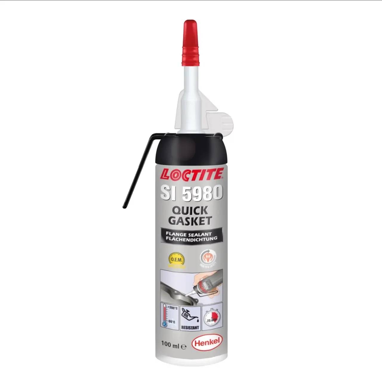 LOCTITE SI 5980, 100ML Герметик силіконовий (чорний) (маслостійкий) (-55°C до +200°C) заміна для SI 5970