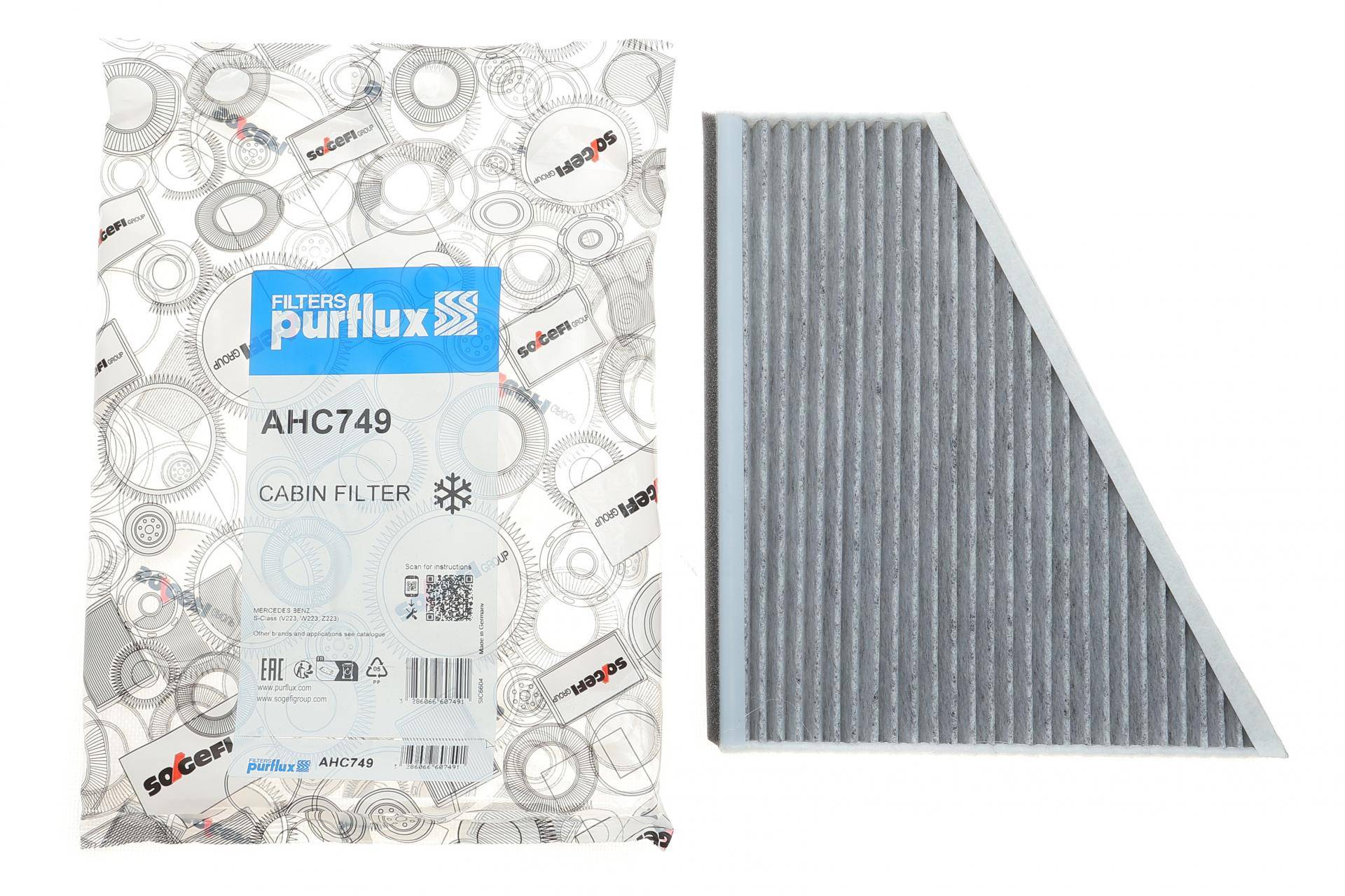 Фільтр салону MB S-class (W223) 20-/Maybach III (Z223) 21- (вугільний)