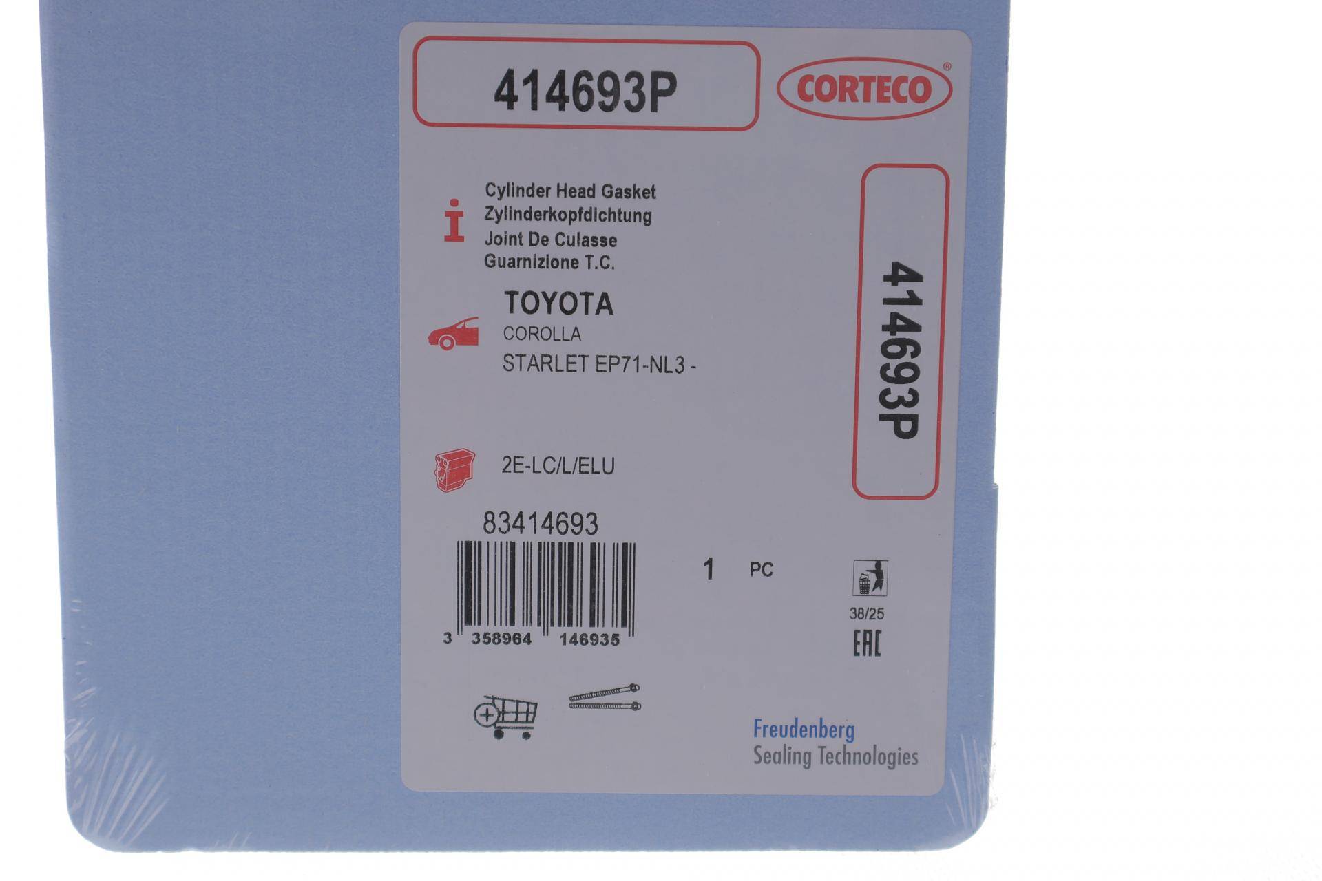 Прокладка ГБЦ Toyota Corolla 1.3i 85-96 (1.40mm)
