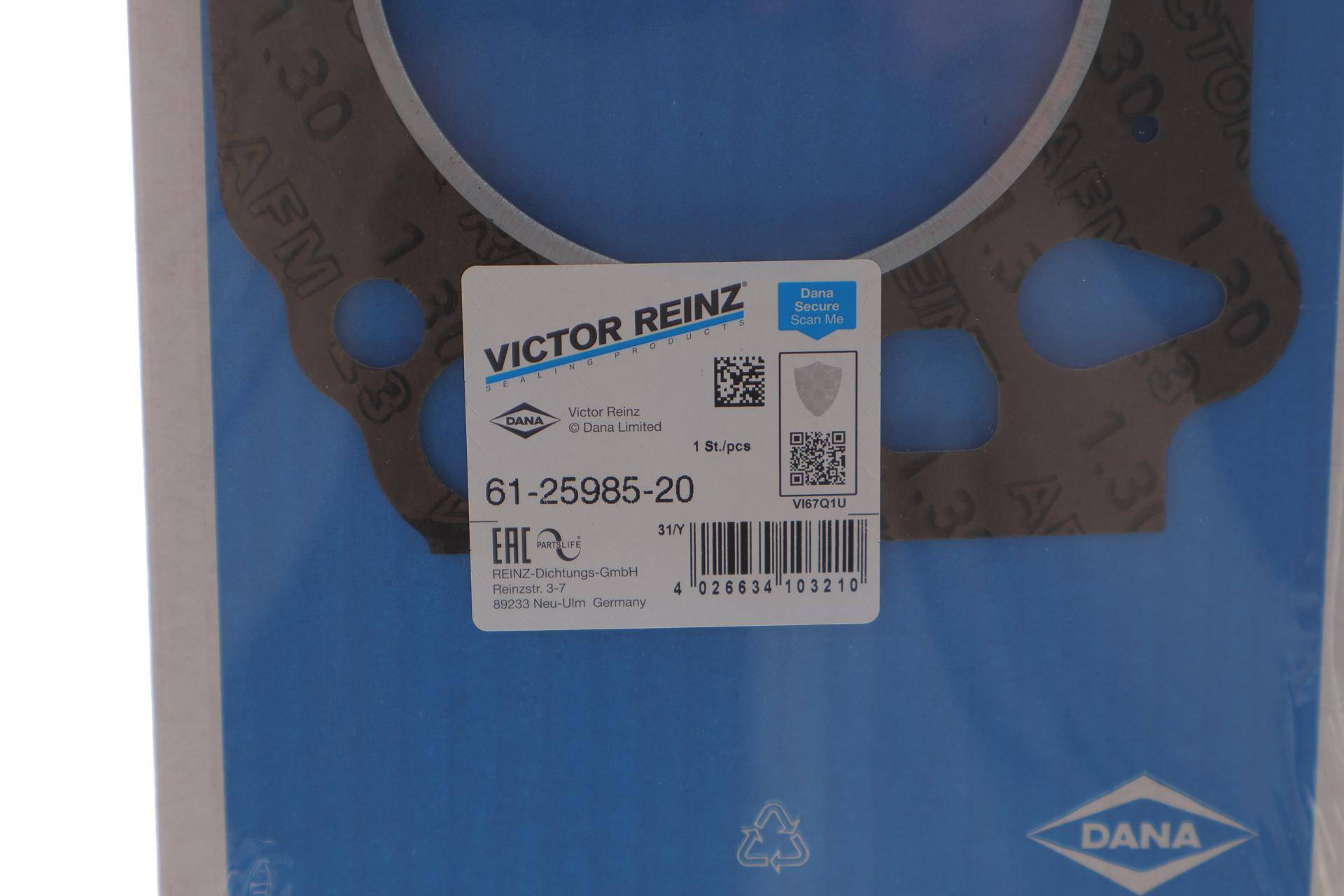 Прокладка ГБЦ Ford Transit 2.0 77-, Ø92,50mm, 1.30mm