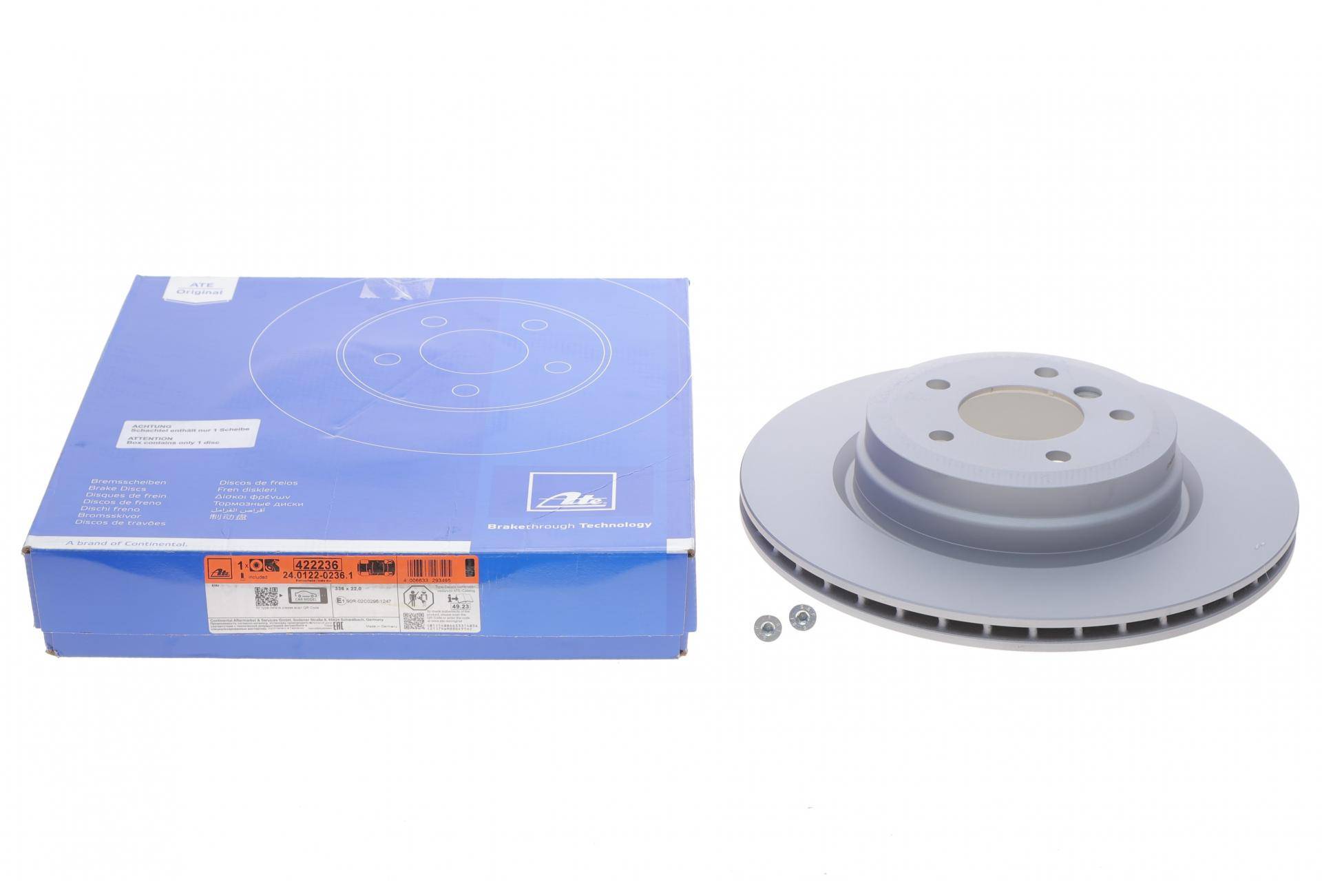 Диск гальмівний (задній) BMW 3 (E90/E91/E92/E93) 04-13 (336x22) (з покриттям) (вентильований)