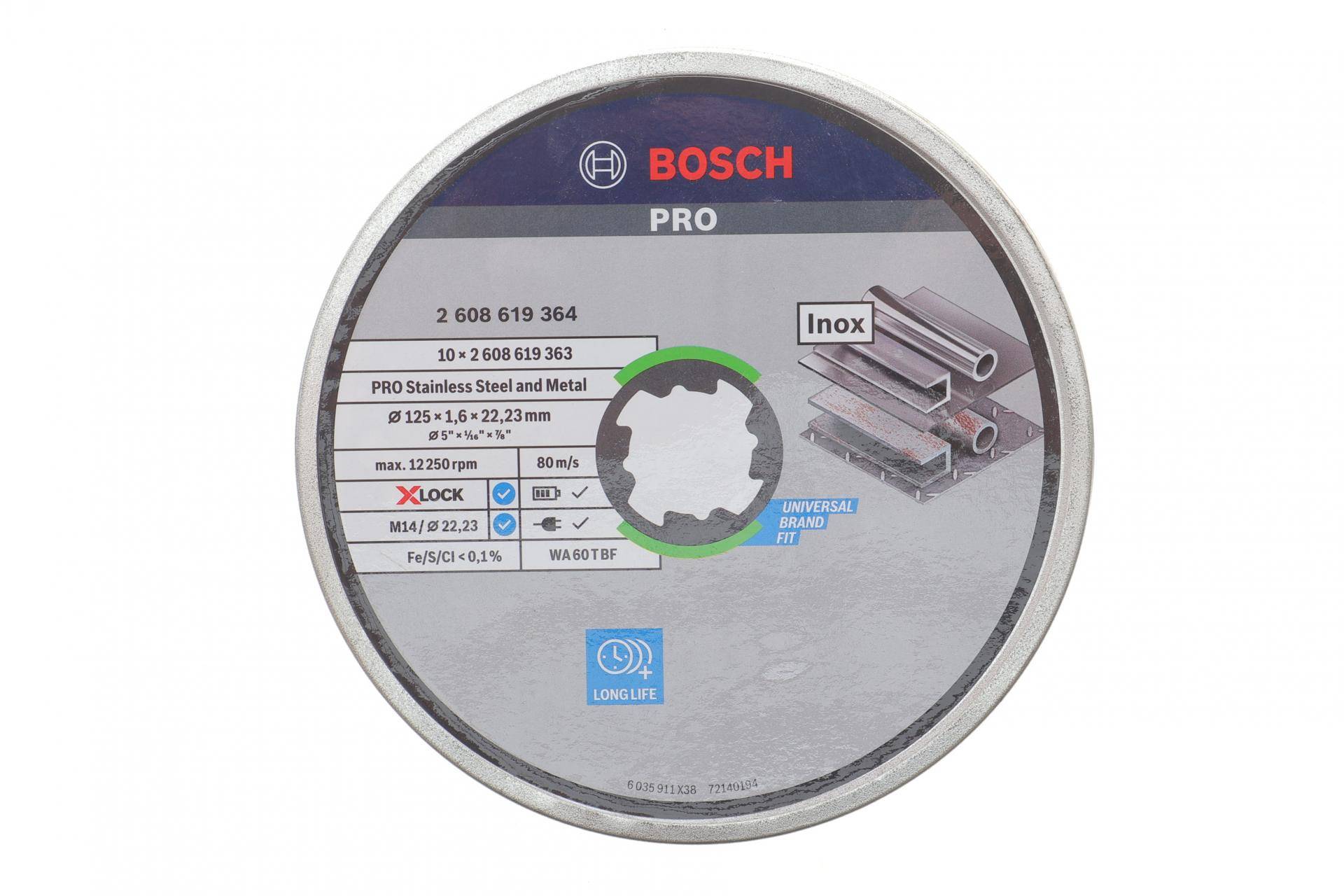 (К-кт 10 шт) Круг відрізний 125 x1.6x22,23 мм X-Lock (PRO Stainless Steel and Metal)