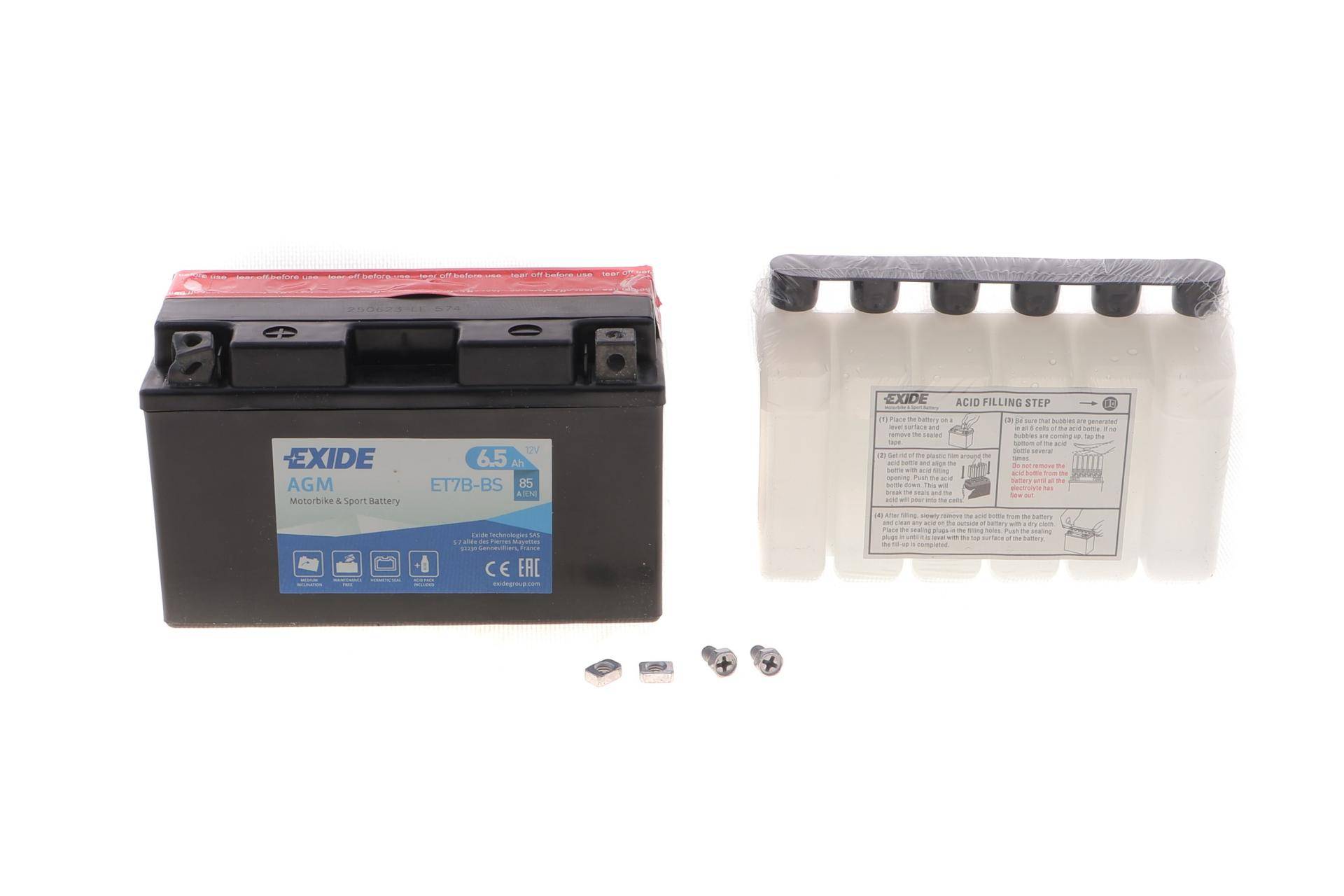 Акумуляторна батарея 6.5Ah/85A (150x65x93/+L/B0) (AGM) (мото) (сухозаряджений)(пошкоджена клема)