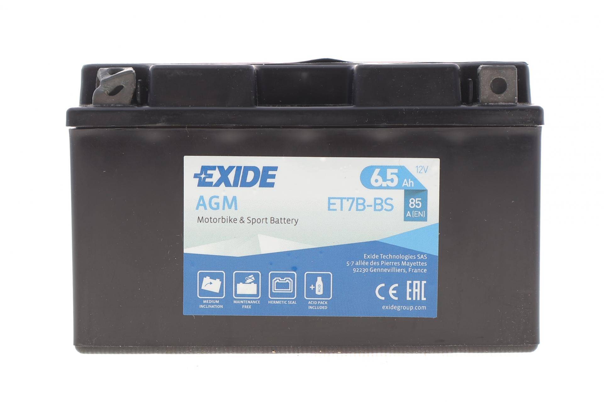 Акумуляторна батарея 6.5Ah/85A (150x65x93/+L/B0) (AGM) (мото) (сухозаряджений)(пошкоджена клема)