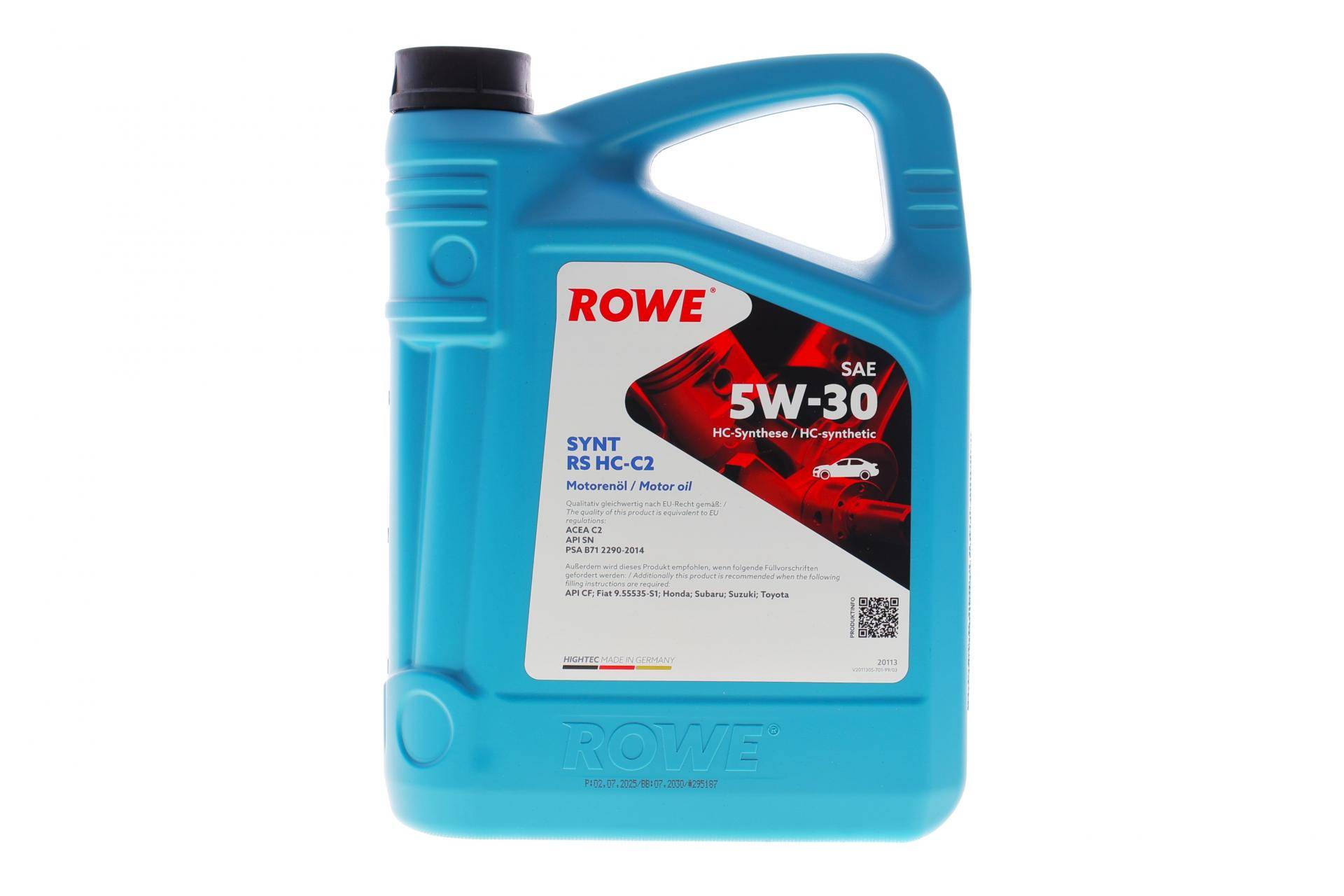 Олива 5W30 HIGHTEC SYNT RS HC-C2 (4L) (PSA B71 2290-2014/Fiat 9.55535-S1/Honda) (ACEA C2)