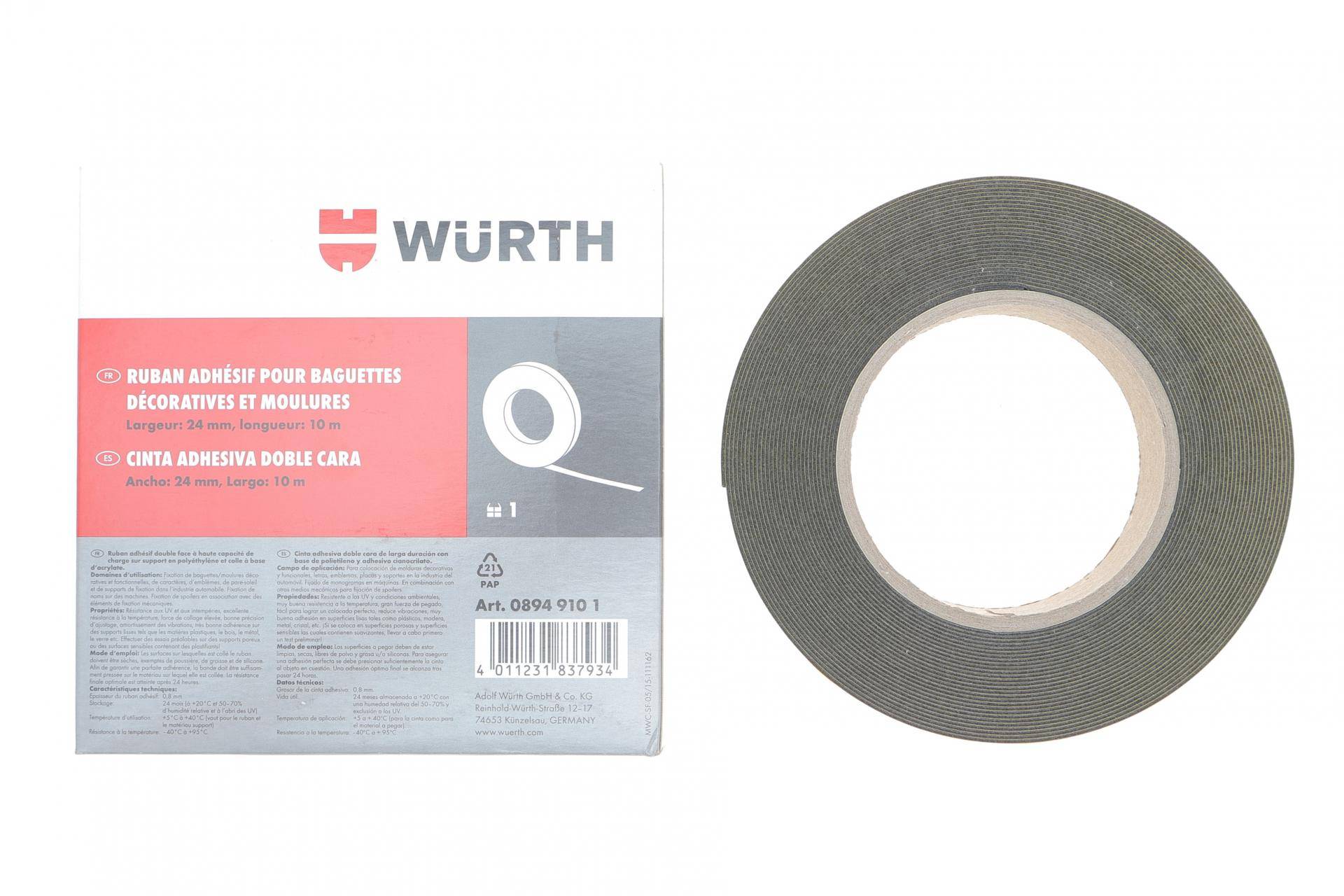 Стрічка клейка двостороння чорная 24mmx10m