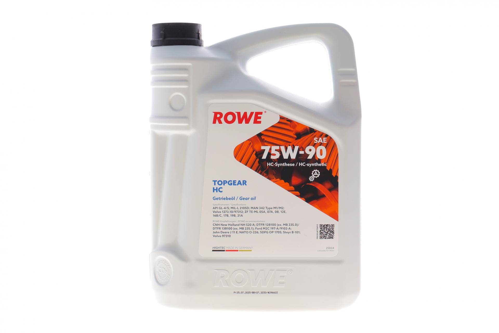 Олива 75W90 HIGHTEC TOPGEAR HC (5L) (MIL-L 2105D) (API GL-4/GL-5)