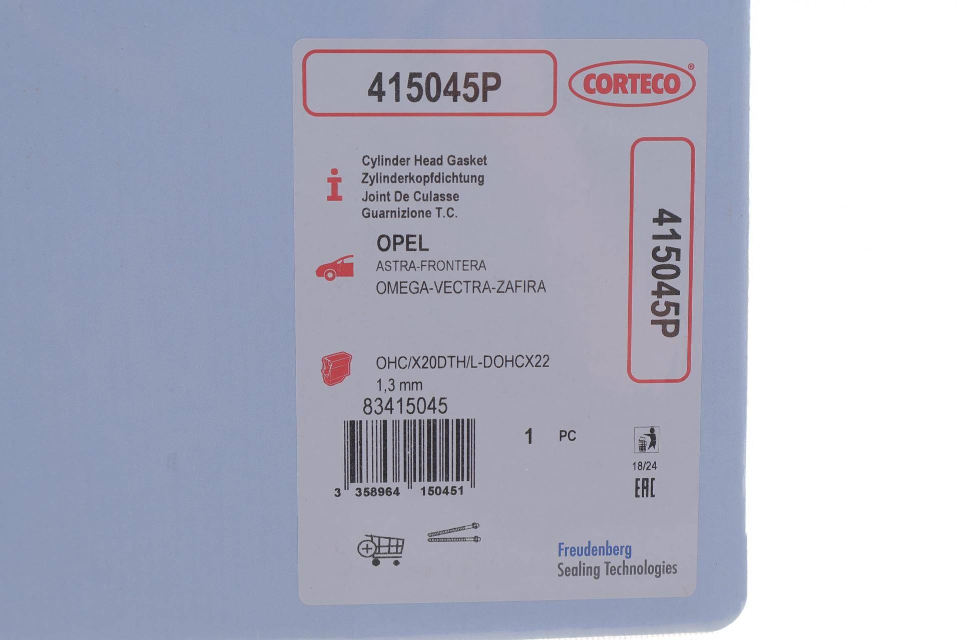 Прокладка ГБЦ Opel Vectra 2.0/2.2 DTI/DI 96- (Ø85,50mm) (1.30mm) (1 метка)