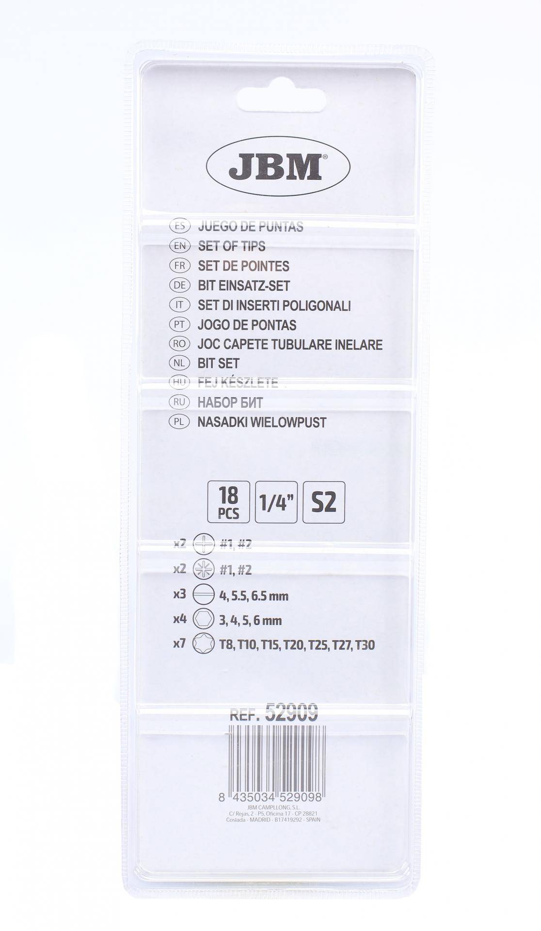 Набір головок 1/4" зі вставками комбінованими 18 од.