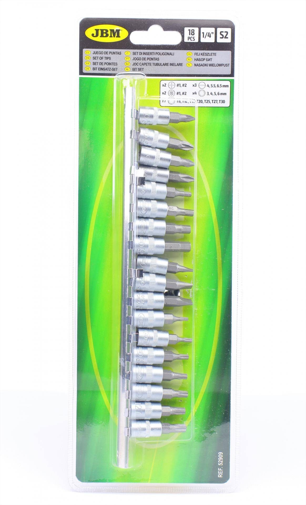 Набір головок 1/4" зі вставками комбінованими 18 од.