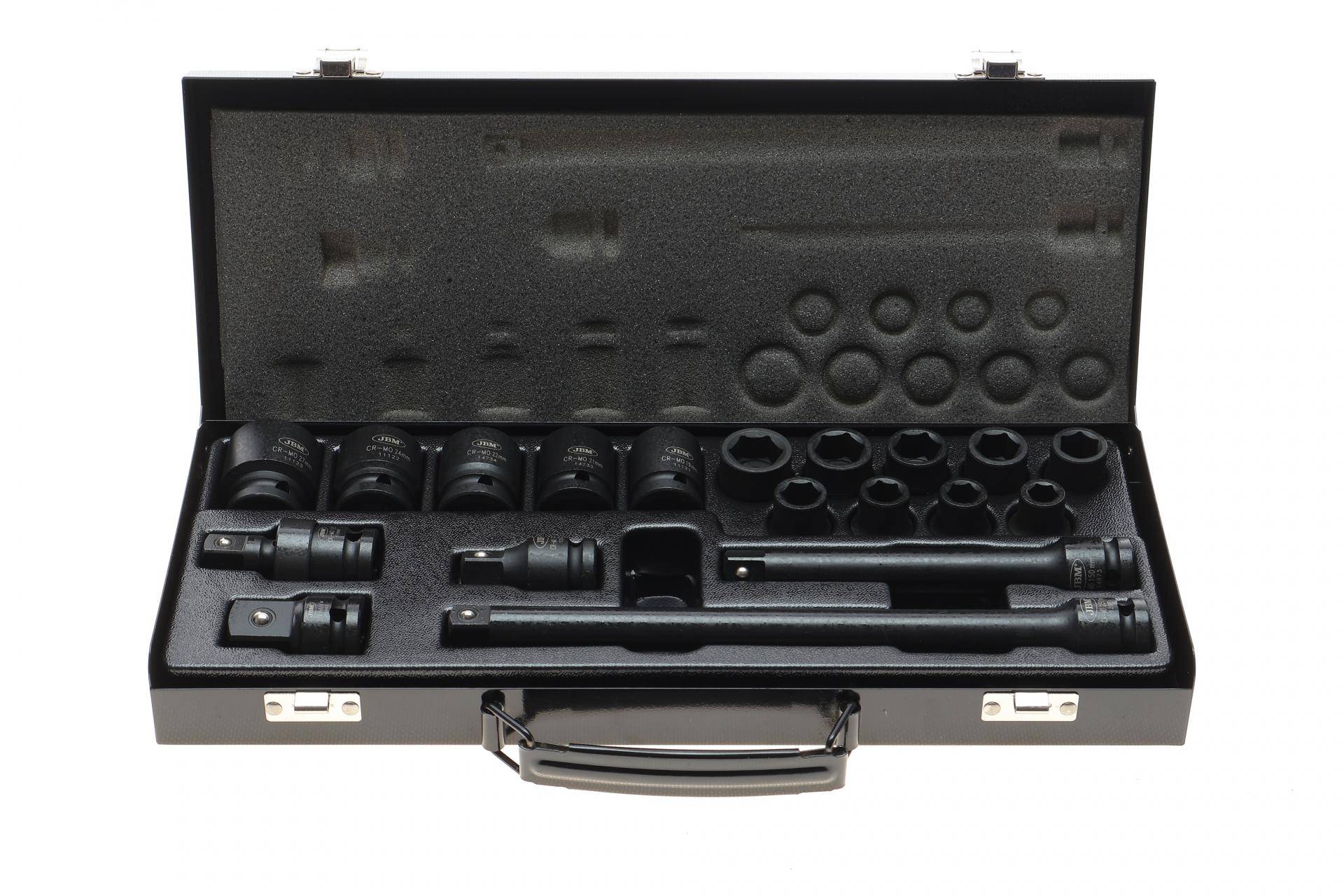 Набір ударних головок 1/2" 10-27 мм 19 од. та 2 подовжувача