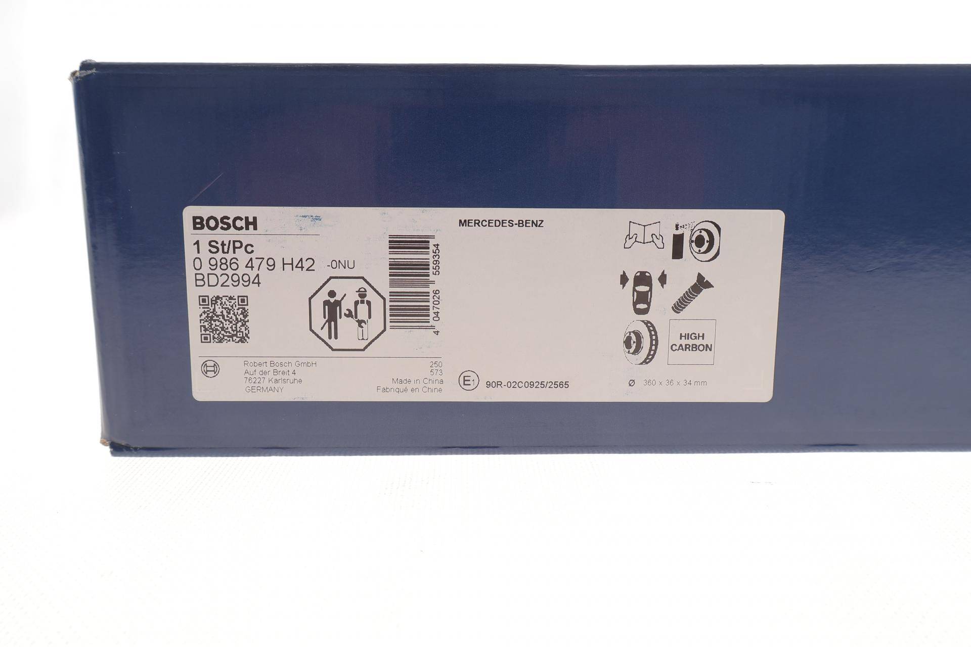 Диск гальмівний (передній) MB C-class (W205)/E-class (W213) 15- M274/M276/OM642 (360x36)