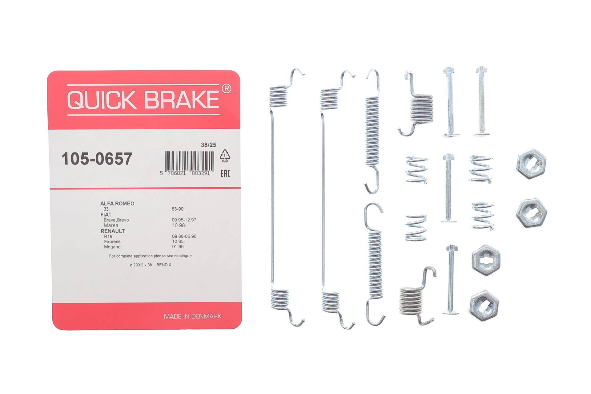 Комплект пружинок колодок ручника Renault Megane I -03 (203x38) Bendix