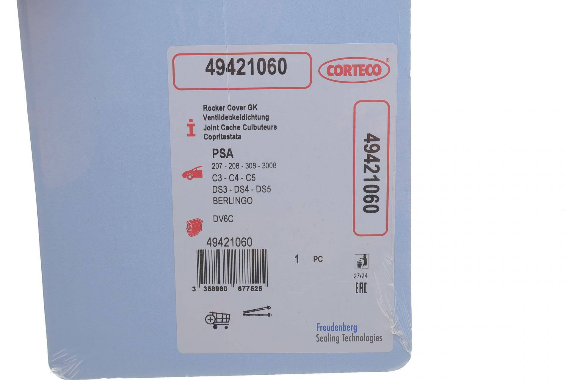 Прокладка кришки клапанів Citroen Berlingo/Jumpy/ Peugeot Partner 1.6 HDi 07-