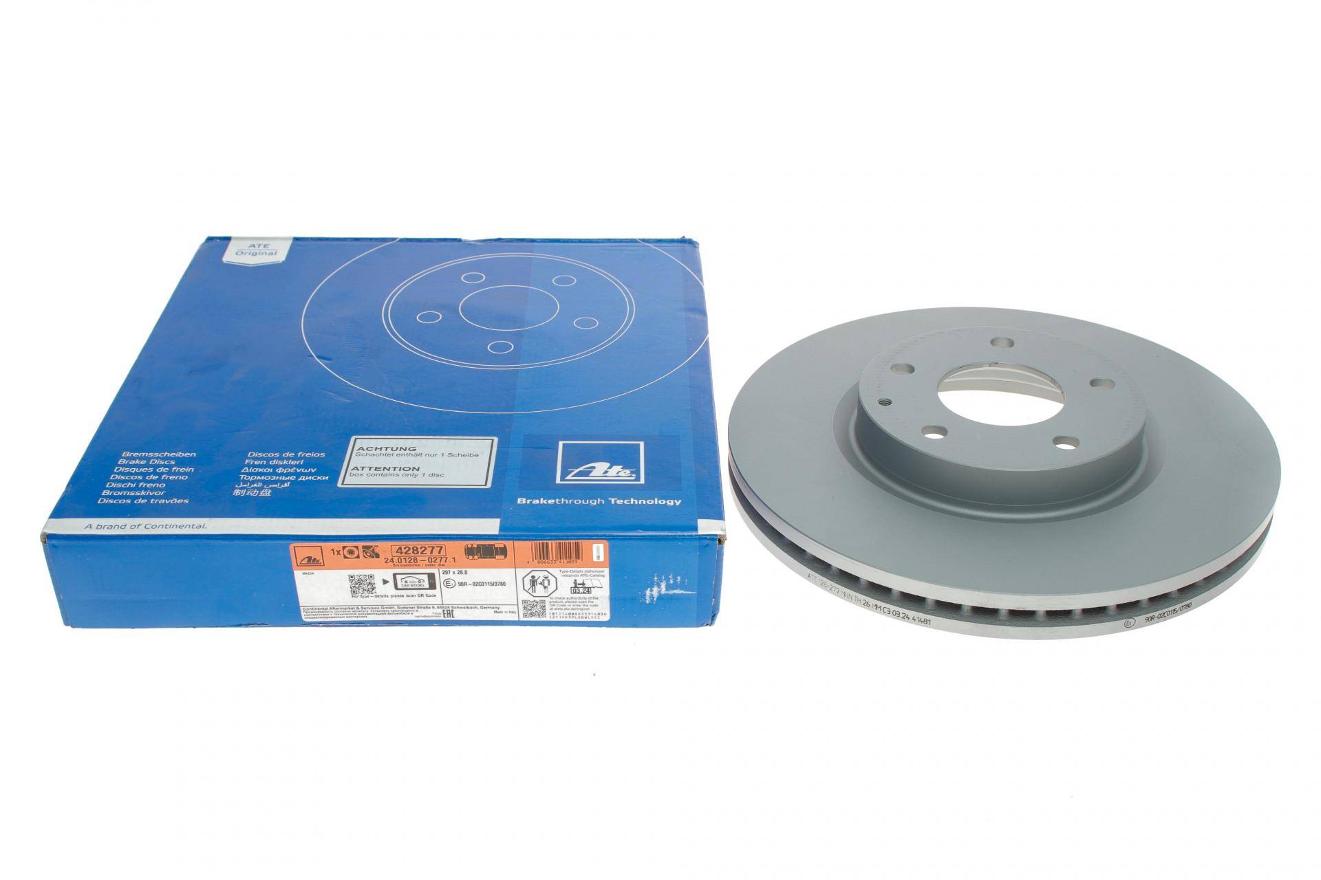 Диск гальмівний (передній) Mazda 6 12-/CX-5 11-17 (297x28) (з покриттям) (вентильований)