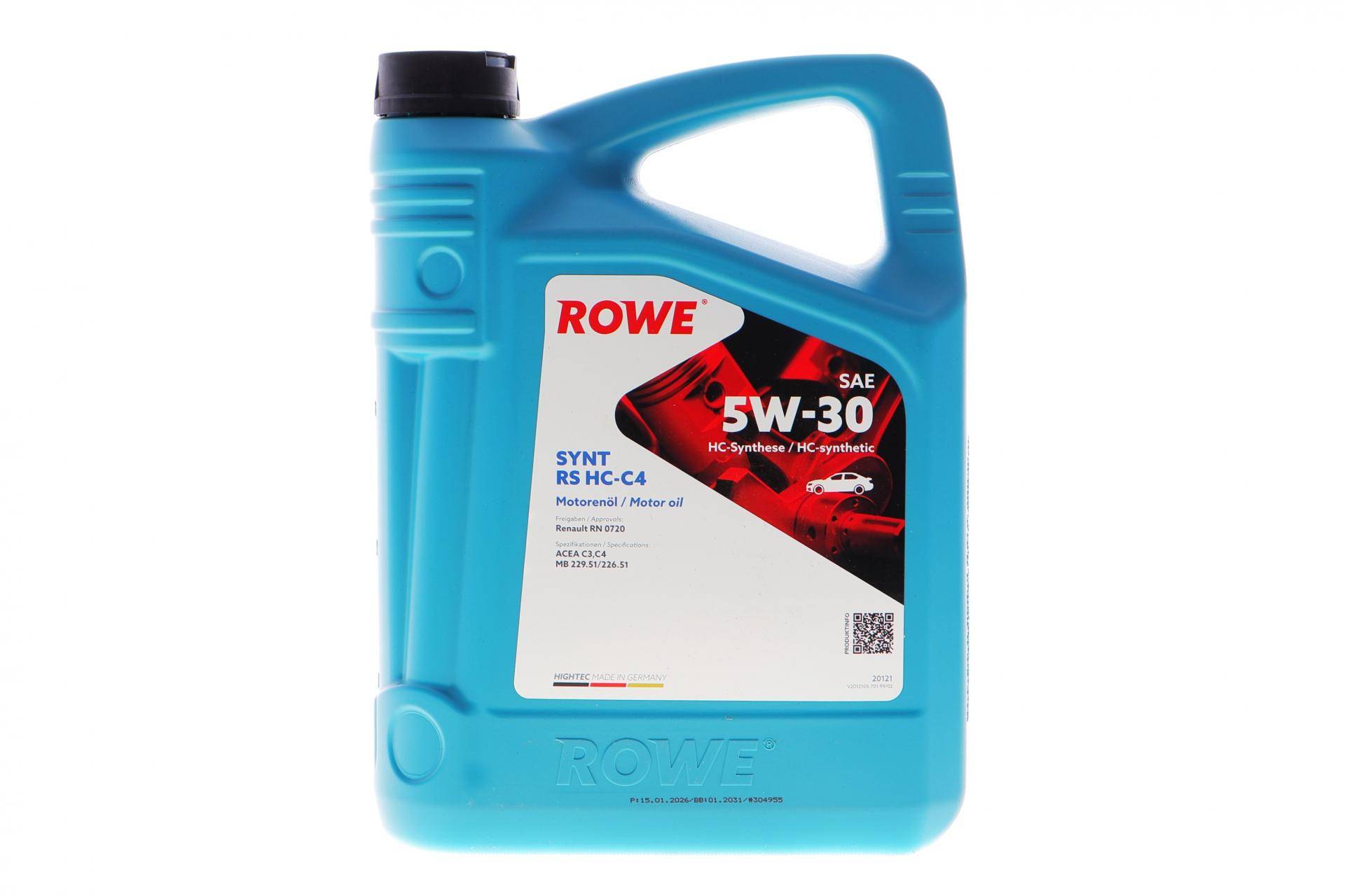 Олива 5W30 HIGHTEC SYNT RS HC-C4 (4L) (RN 0720/MB 229.51/MB 226.51) (ACEA C3,C4)